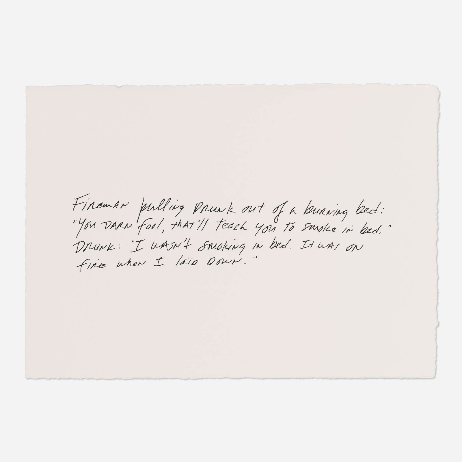 Richard Prince, #1 The Fireman (from the Greeting Card Joke series) (1 of 6)