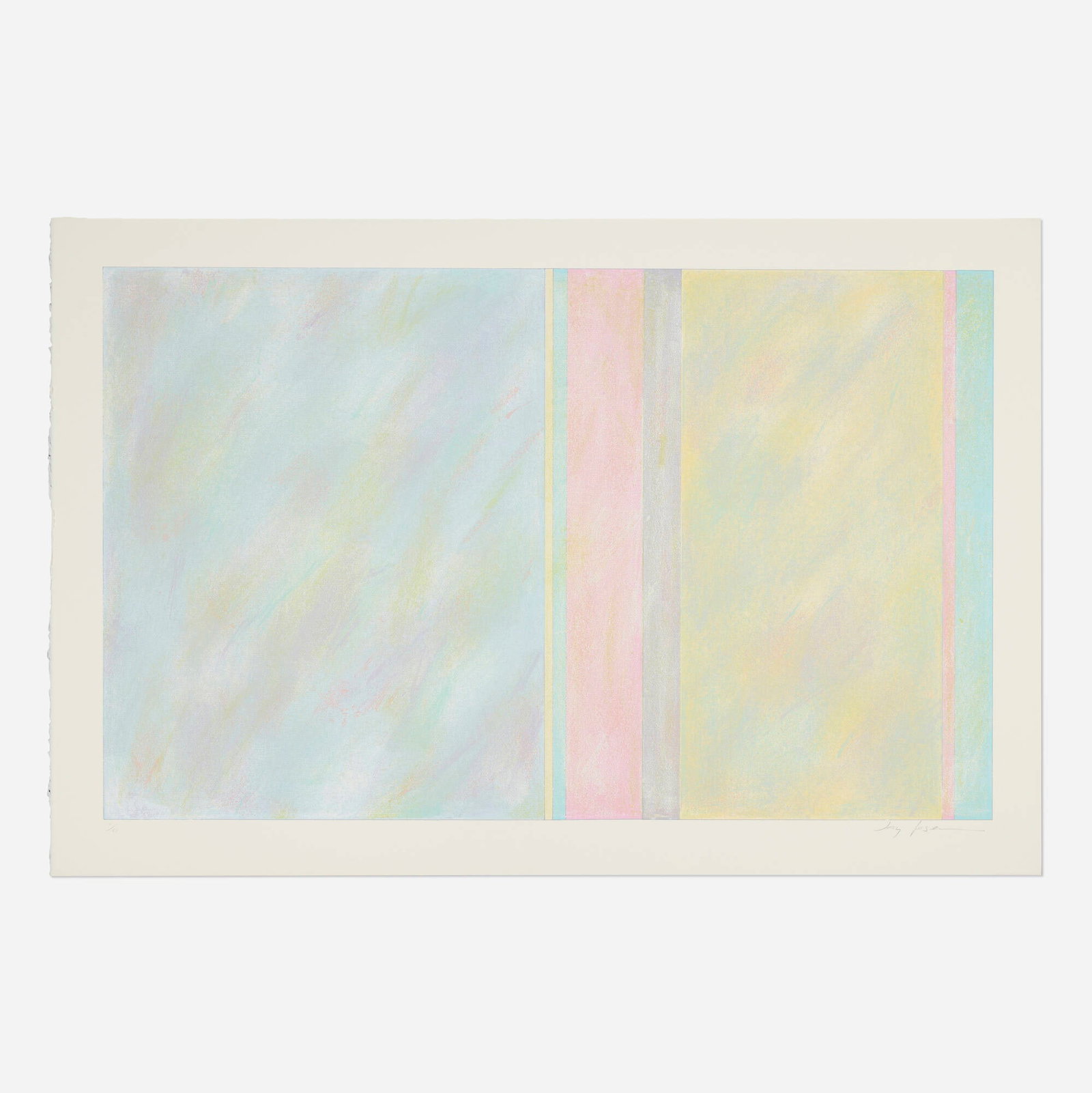 Jay Rosenblum, Color Field I: Jay Rosenblum Color Field I lithograph in colors image: 21.5 h x 34.875 w in (55 x 89 cm) sheet: 25.75 h x 39 w in (65 x 99 cm) Signed and numbered to lower edge 'X/XX Jay Rosenblum'. This