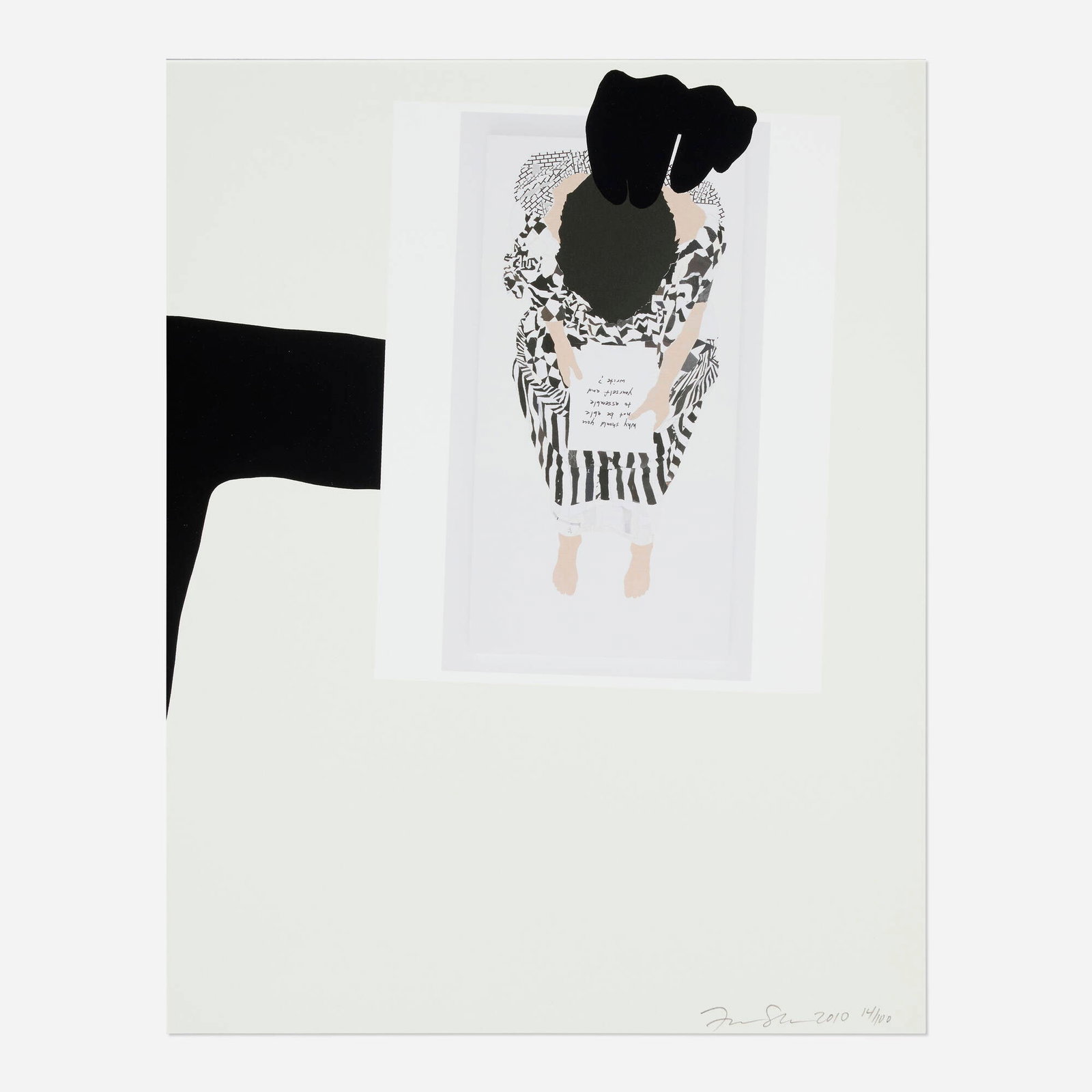 Frances Stark, Consider the following again: Why should you not be able to assemble yourself: Frances Stark Consider the following again: Why should you not be able to assemble yourself and write? (from the Artists Space Annual Edition Portfolio 2010) 2010 giclee and screenprint in colors on