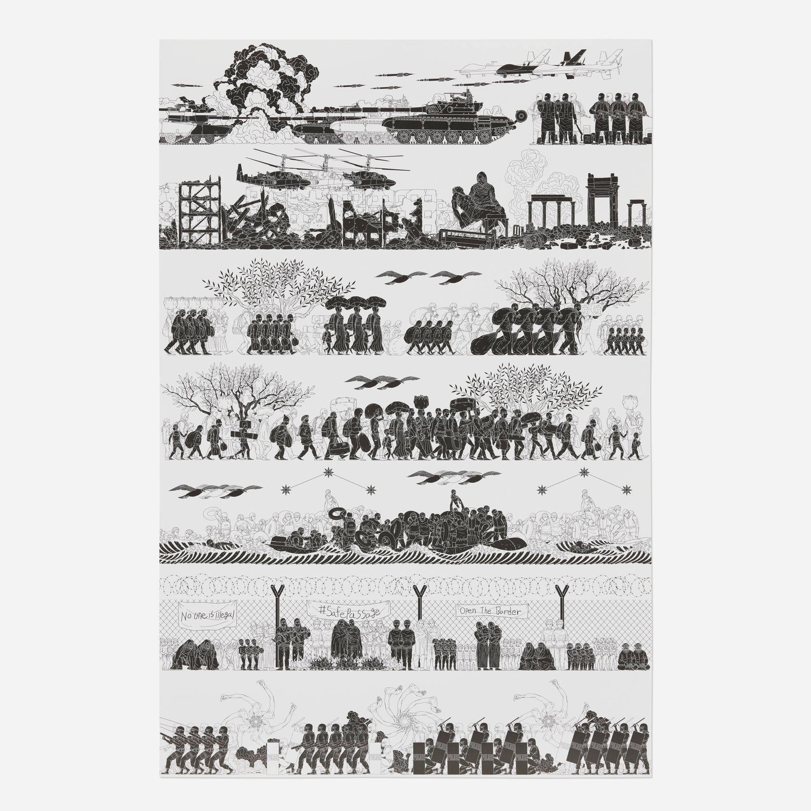 Ai Weiwei, Odyssey: Ai Weiwei Odyssey 2017 offset lithograph on Somerset 36 h x 24 w in (91 x 61 cm) This work is from the unnumbered edition of 1000 published by the Public Art Fund, New York to benefit the citywide