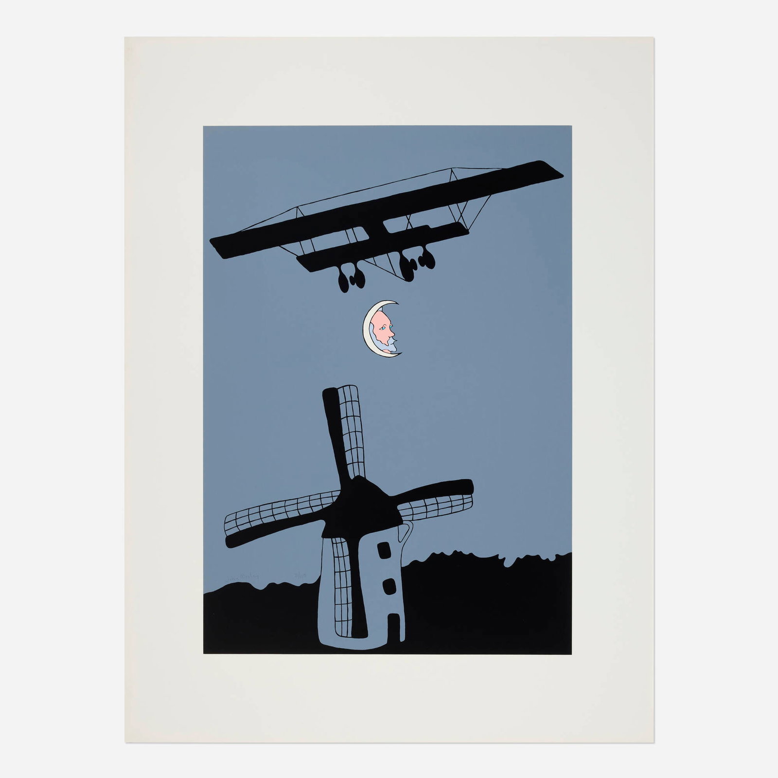 John Wesley, Twilight Over the Lowlands: John Wesley Twilight Over the Lowlands 1970 screenprint in colors image: 30 h x 20.875 w in (76 x 53 cm) sheet: 40 h x 30 w in (102 x 76 cm) Signed and numbered to lower left 'John Wesley