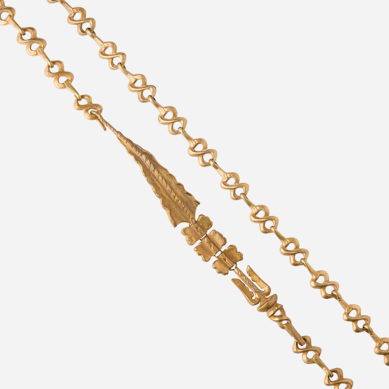 Line Vautrin, 'Aiguitte' gilt bronze necklace or belt (1 of 5)