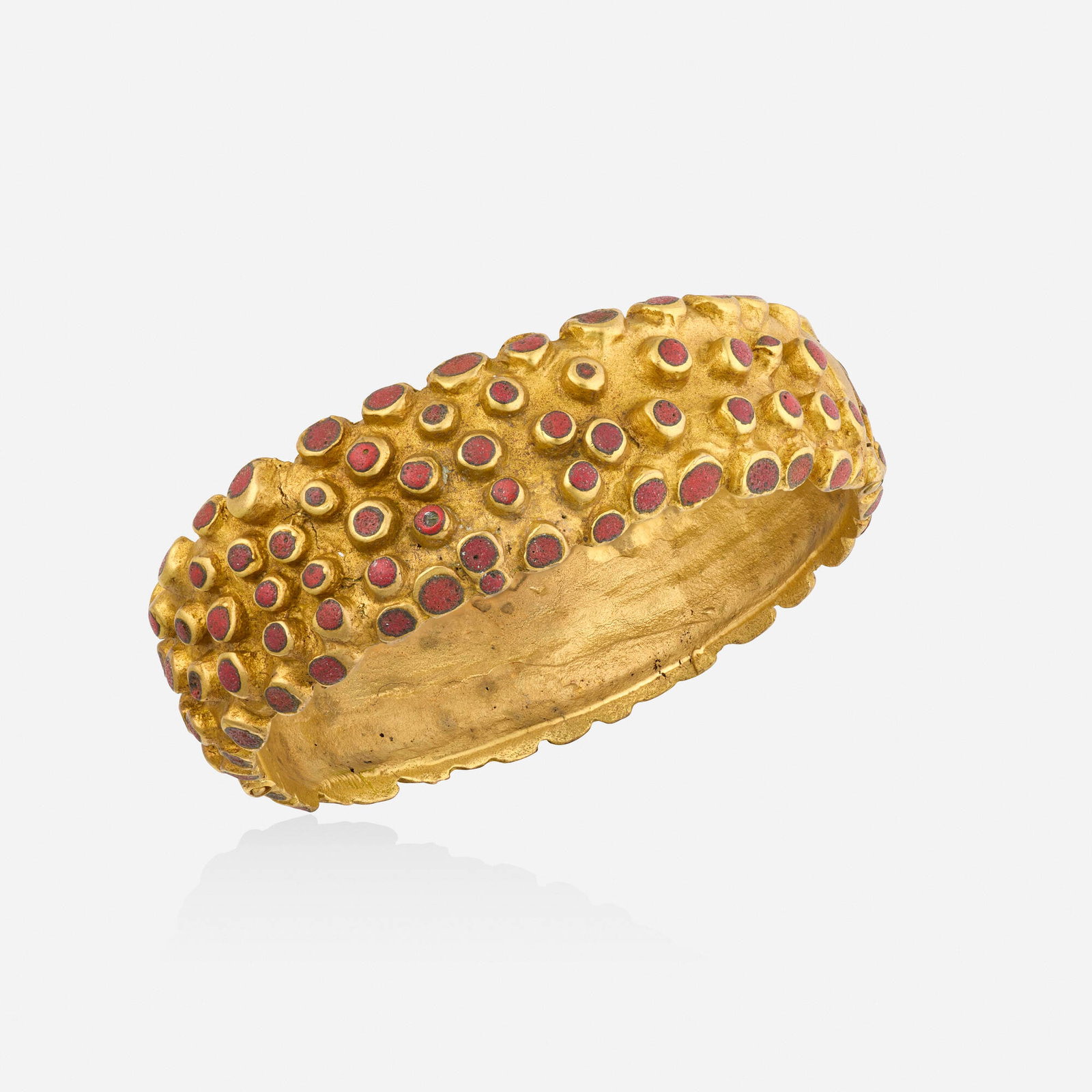 Line Vautrin, 'Herisson' gilt bronze bracelet (1 of 3)