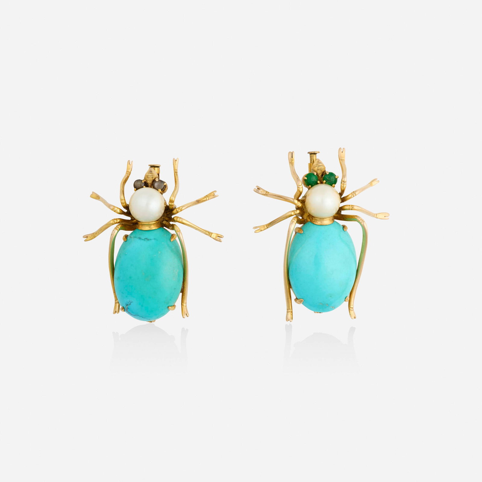 Two multi-gem and gold brooches (1 of 2)