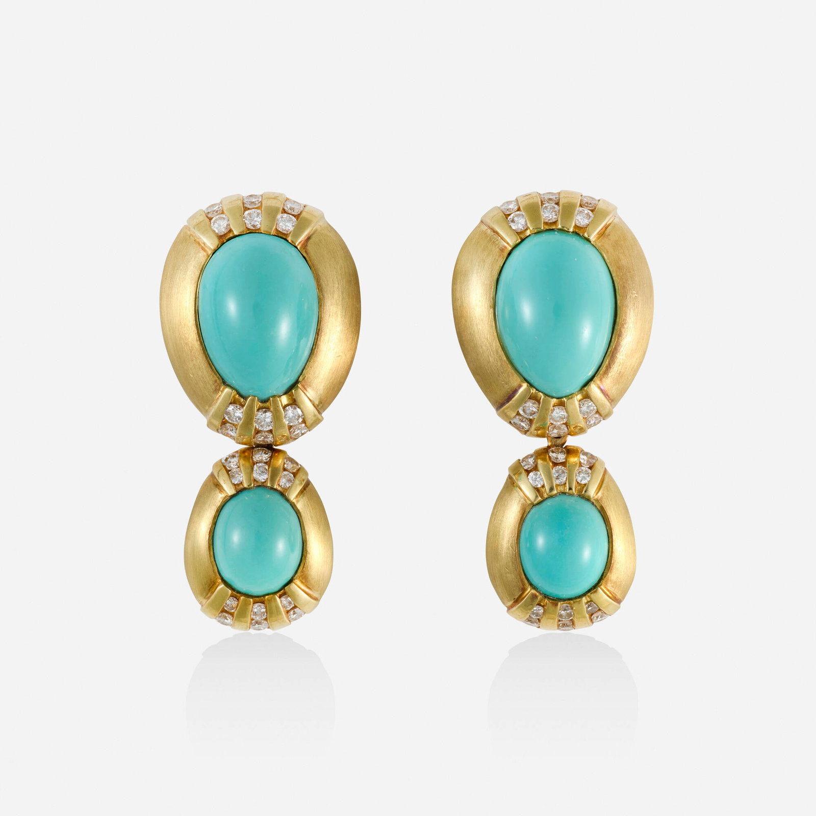 Hennell, Turquoise, diamond, and gold earrings (1 of 3)