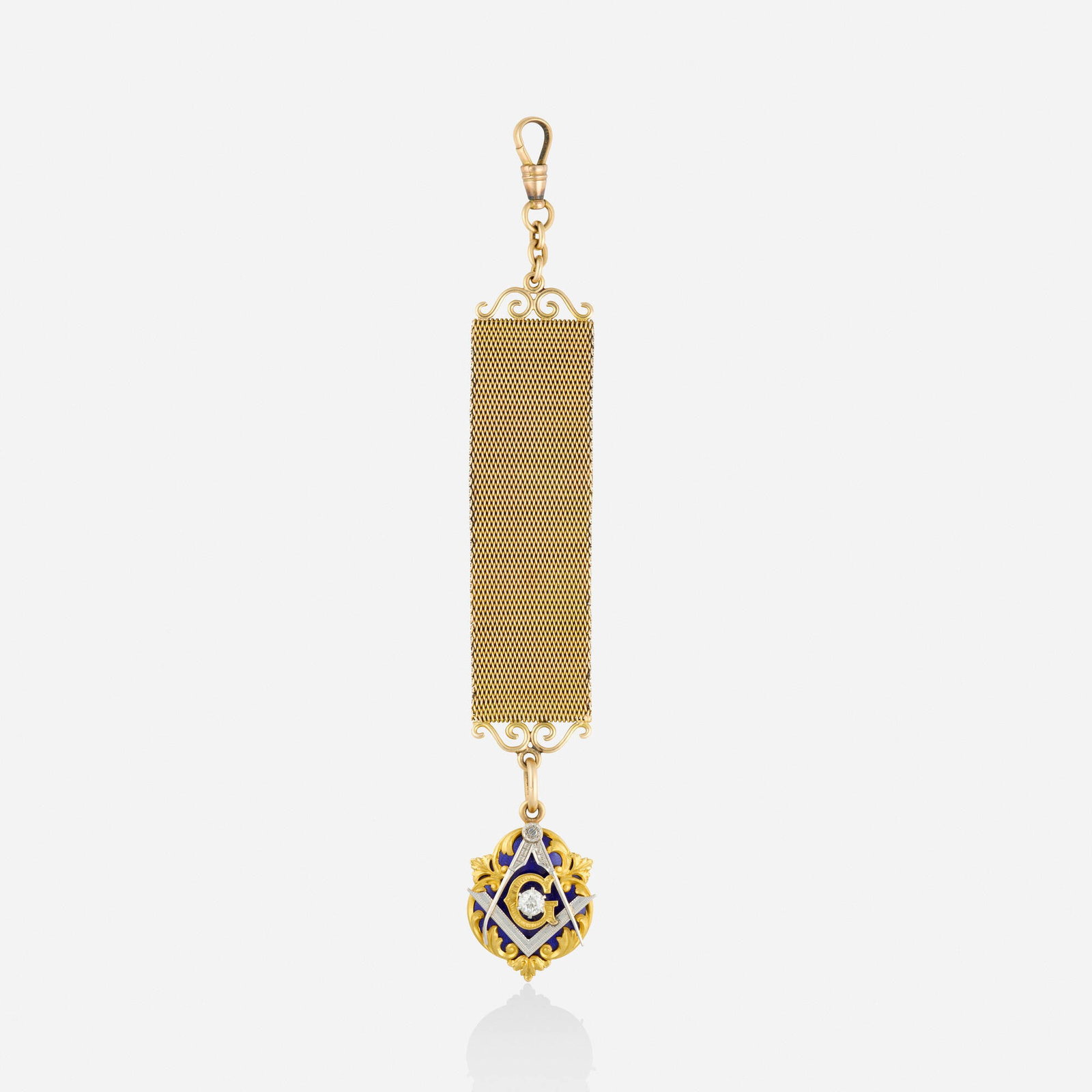 Gold and diamond locket with fob (1 of 3)