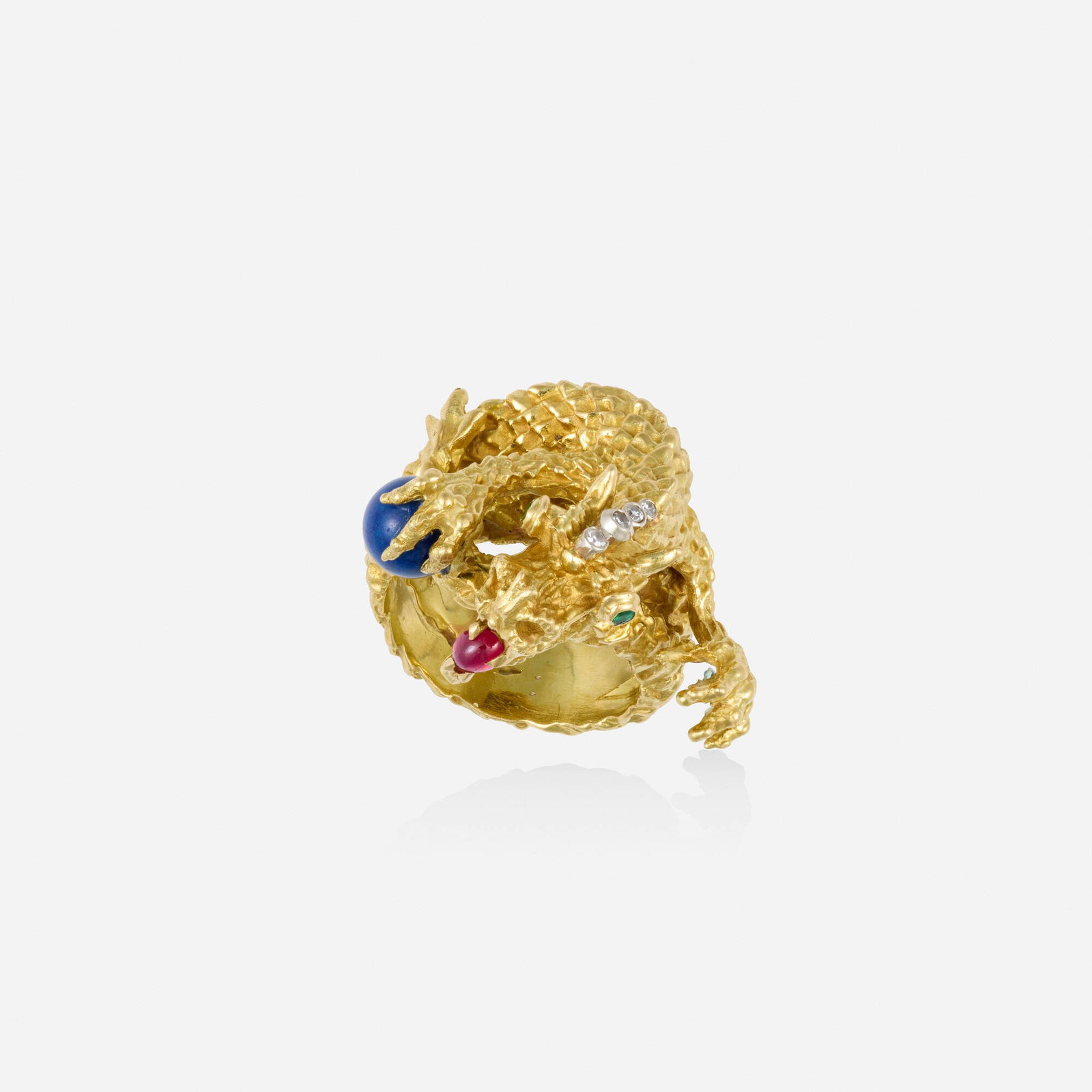 Diamond, multi-gem, and gold ring - 2