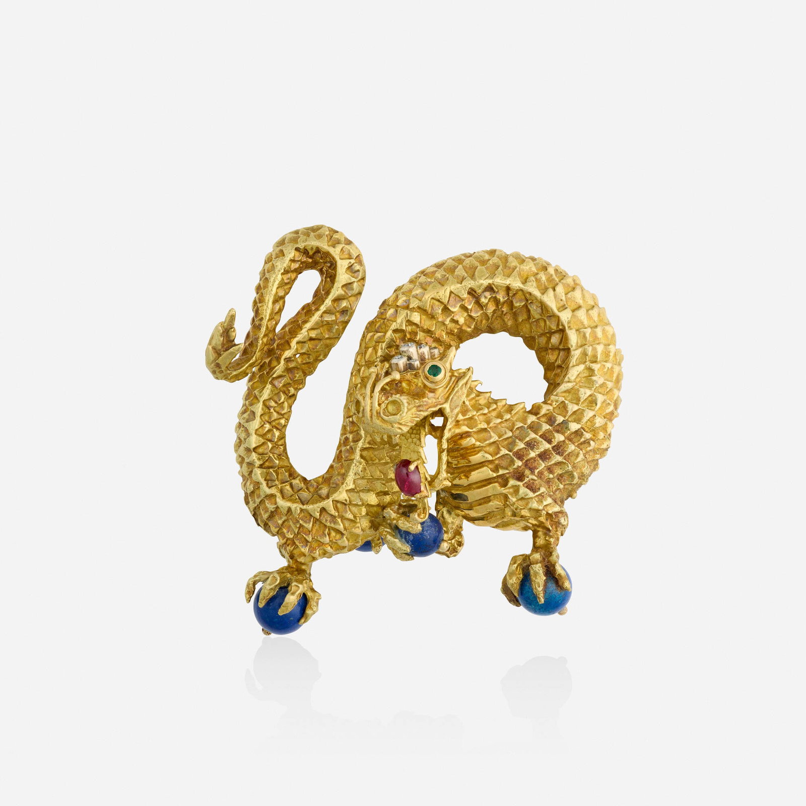 Multi-gem, diamond, and gold brooch (1 of 2)