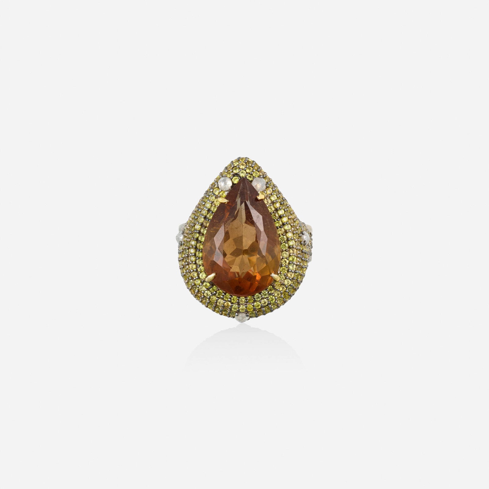 Multi-gem and diamond ring - 2