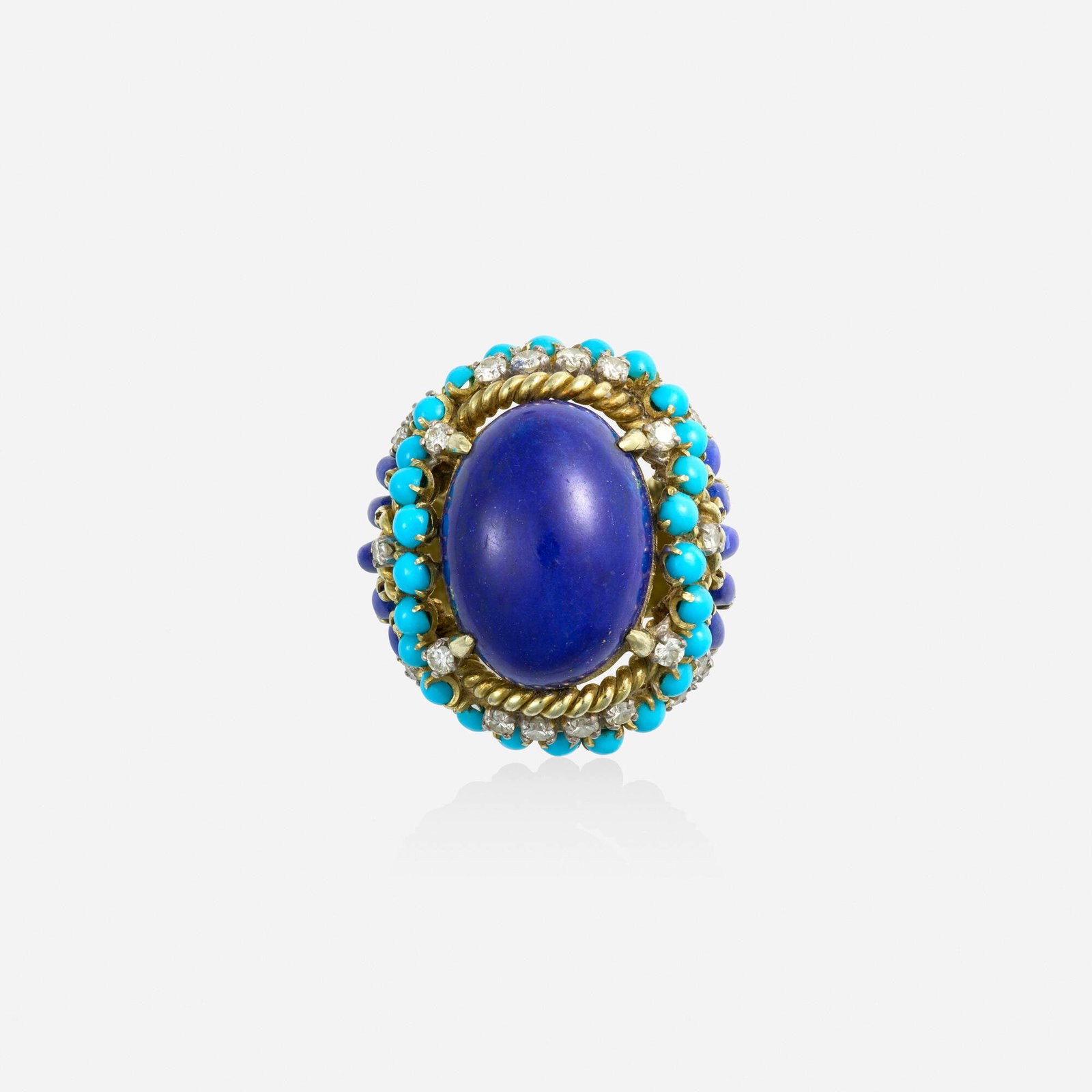 Multi-gem, diamond, and gold ring - 2