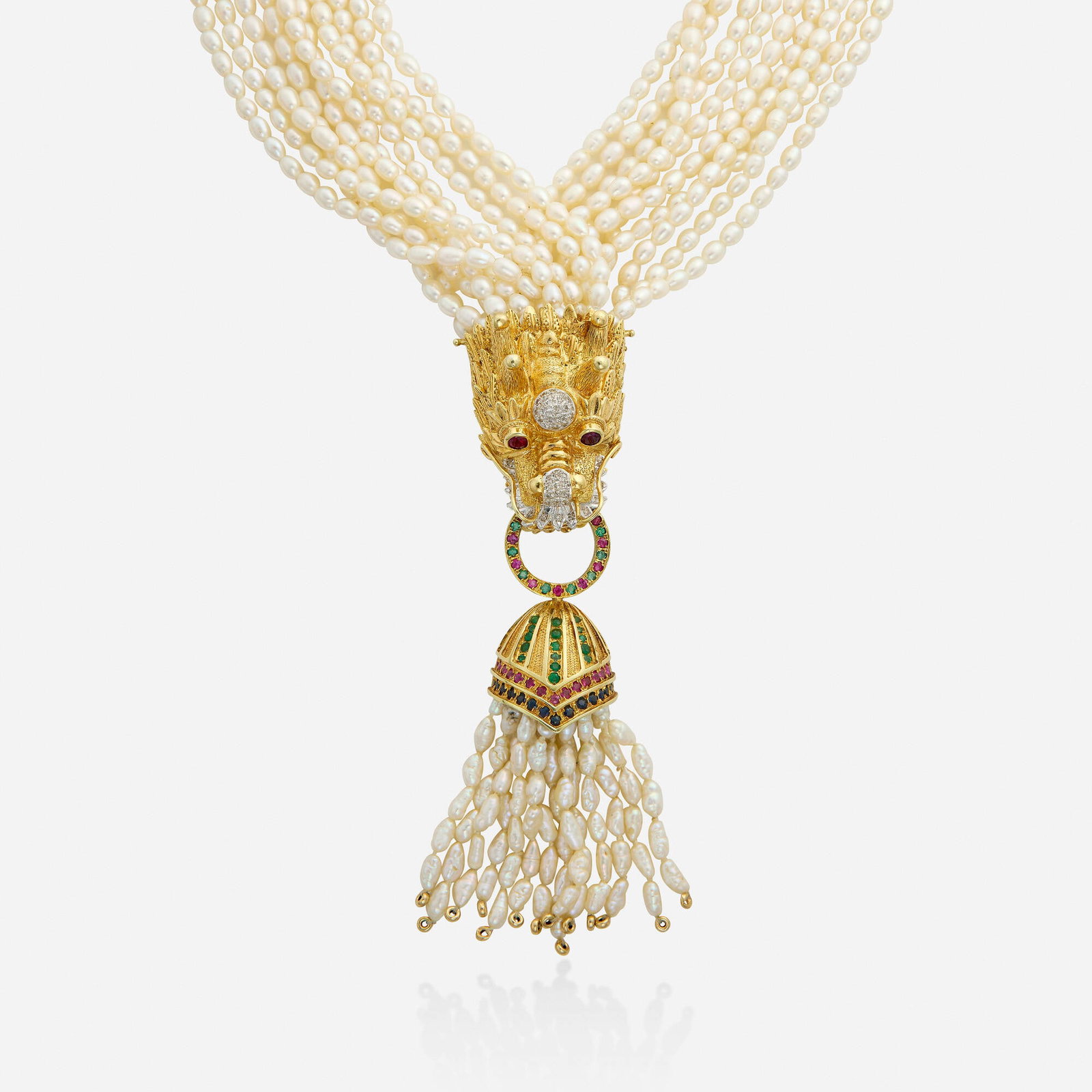 Multi-gem, diamond, and gold necklace (1 of 3)