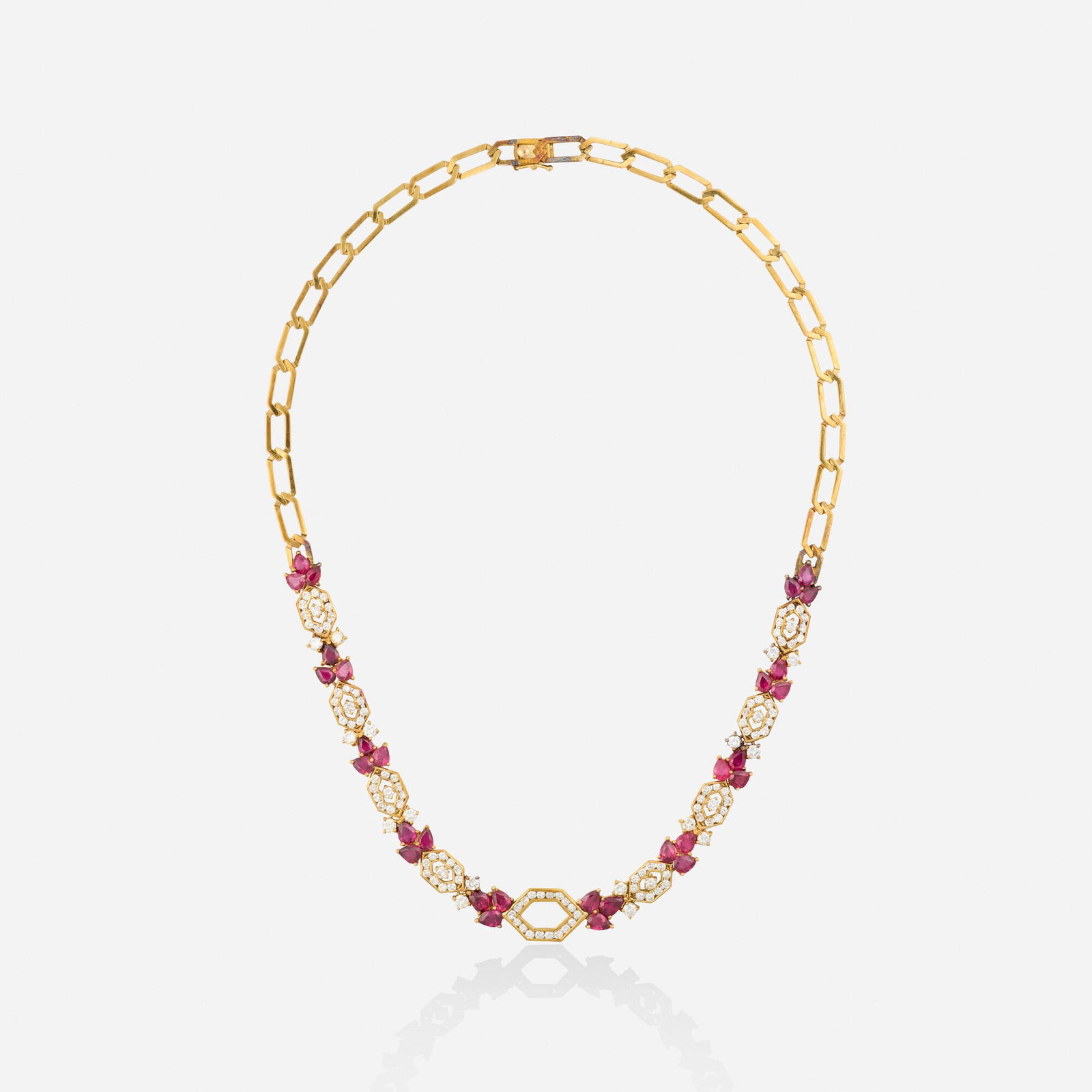 Ruby, diamond, and gold necklace - 2