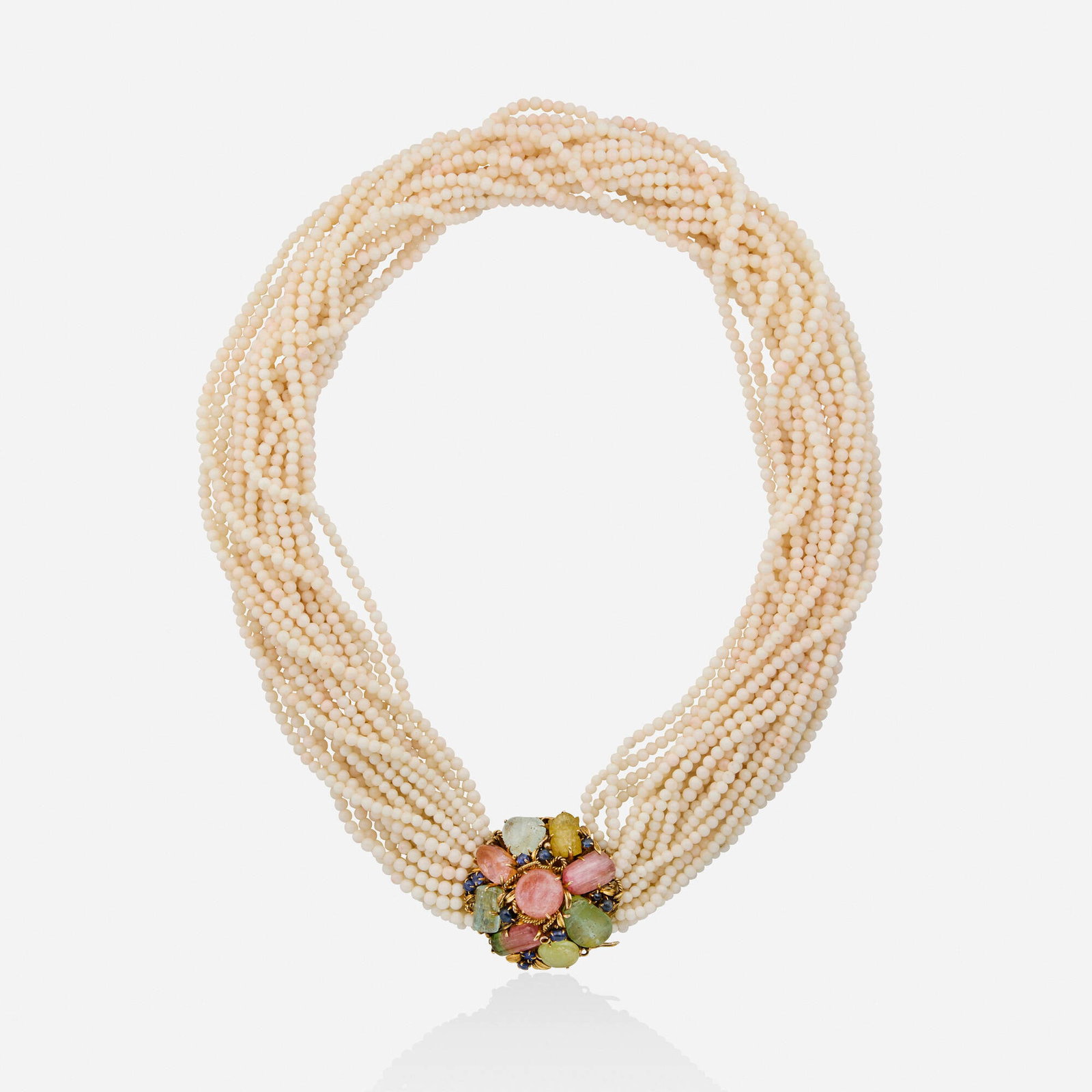 Multi-gem and gold necklace (1 of 3)