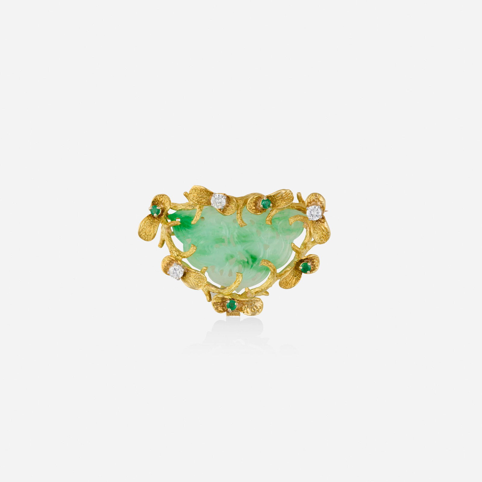 Multi-gem, diamond, and gold pendant brooch (1 of 2)