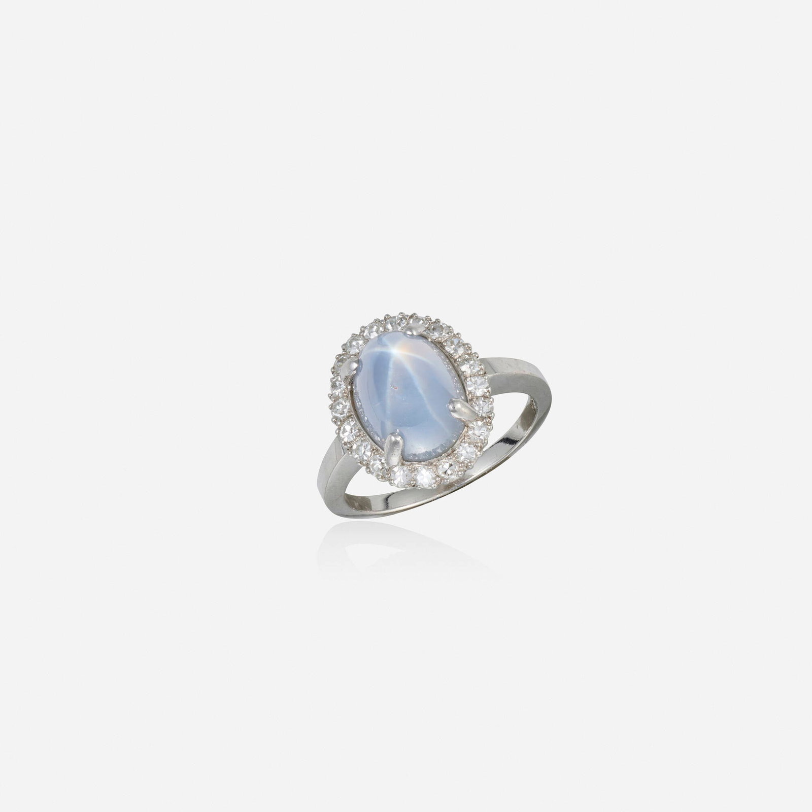 C.D. Peacock, Star sapphire, diamond, and platinum ring (1 of 2)