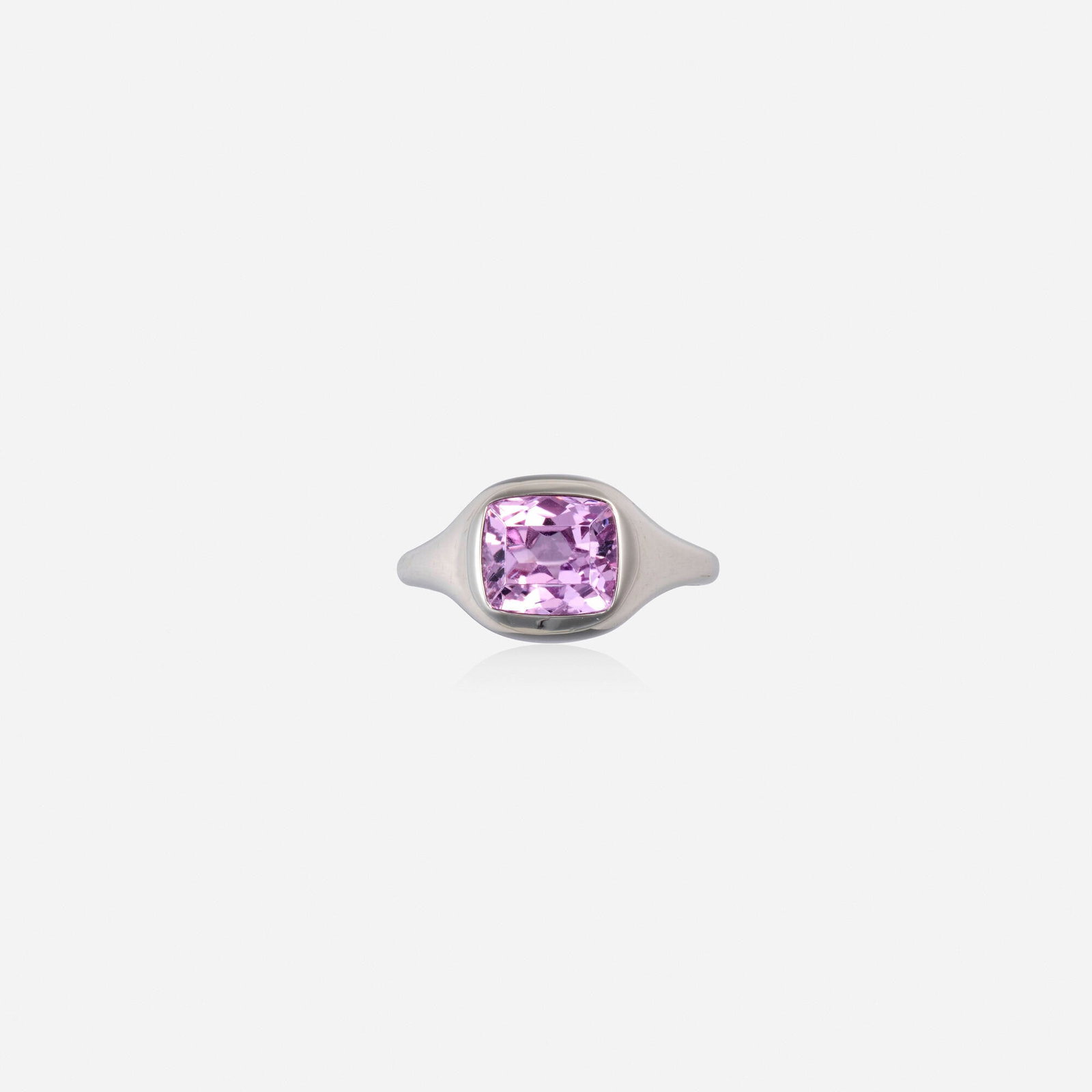 Kunzite and platinum ring - 2