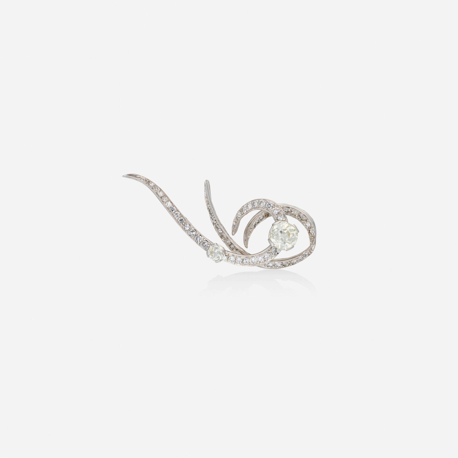 Diamond and white gold pendant brooch (1 of 2)