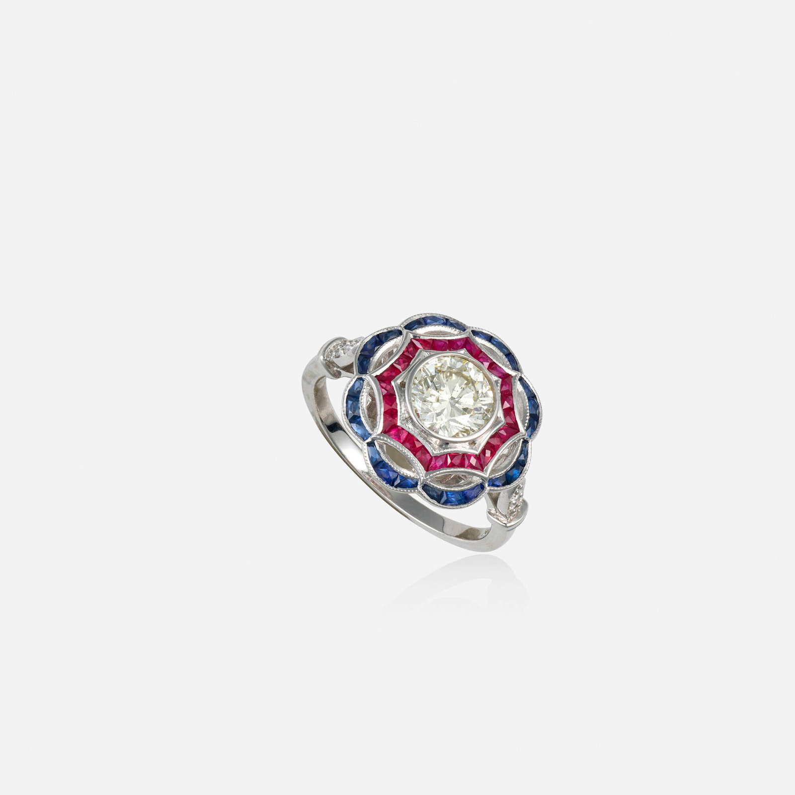 Diamond, multi-gem, and white gold ring (1 of 2)
