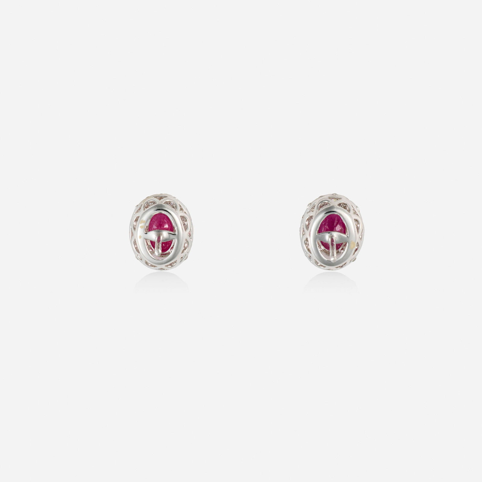 Ruby, diamond, and white gold earrings - 2