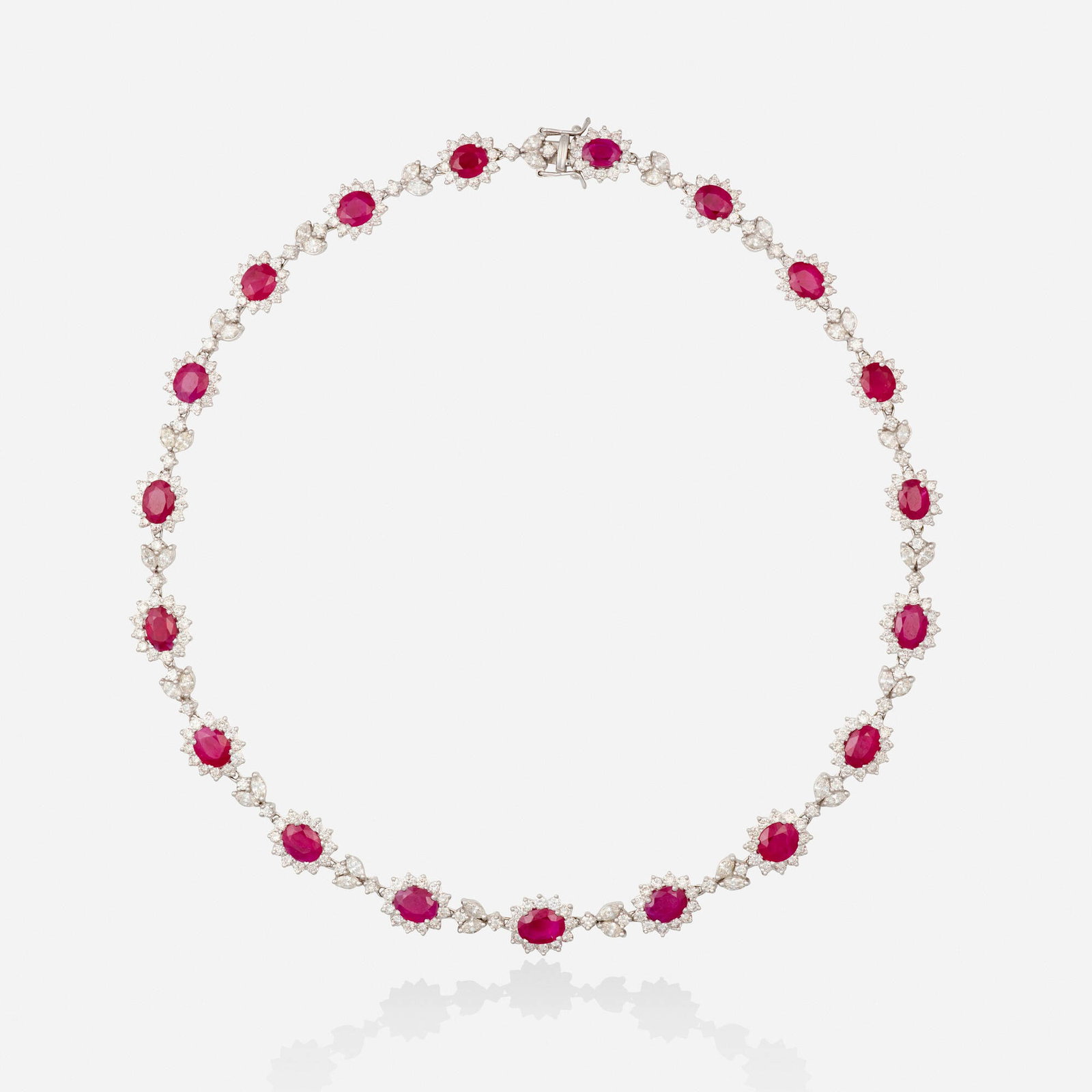 Ruby, diamond, and white necklace - 2