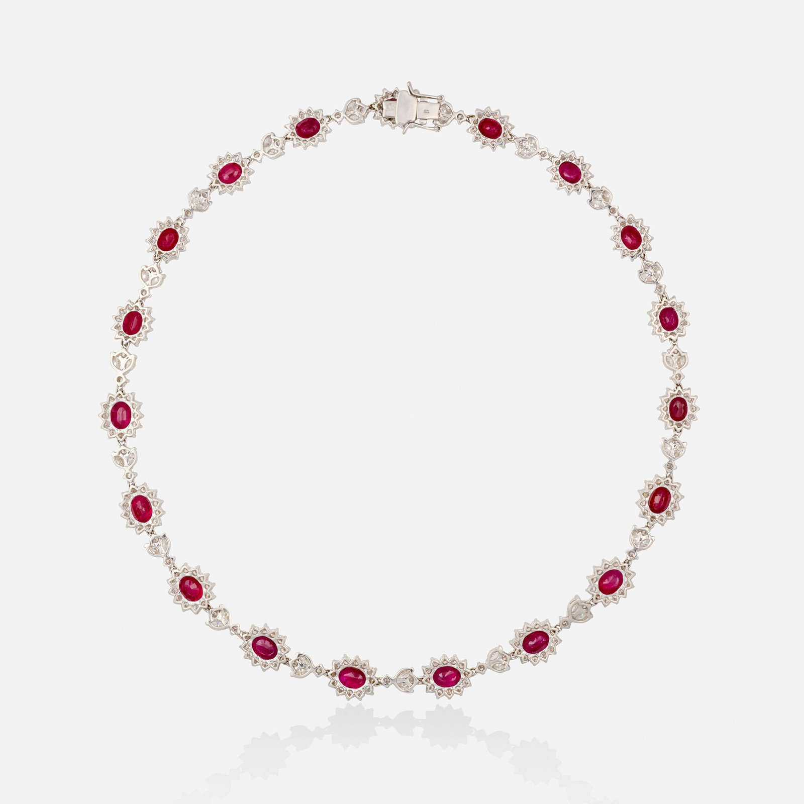 Ruby, diamond, and white necklace - 3