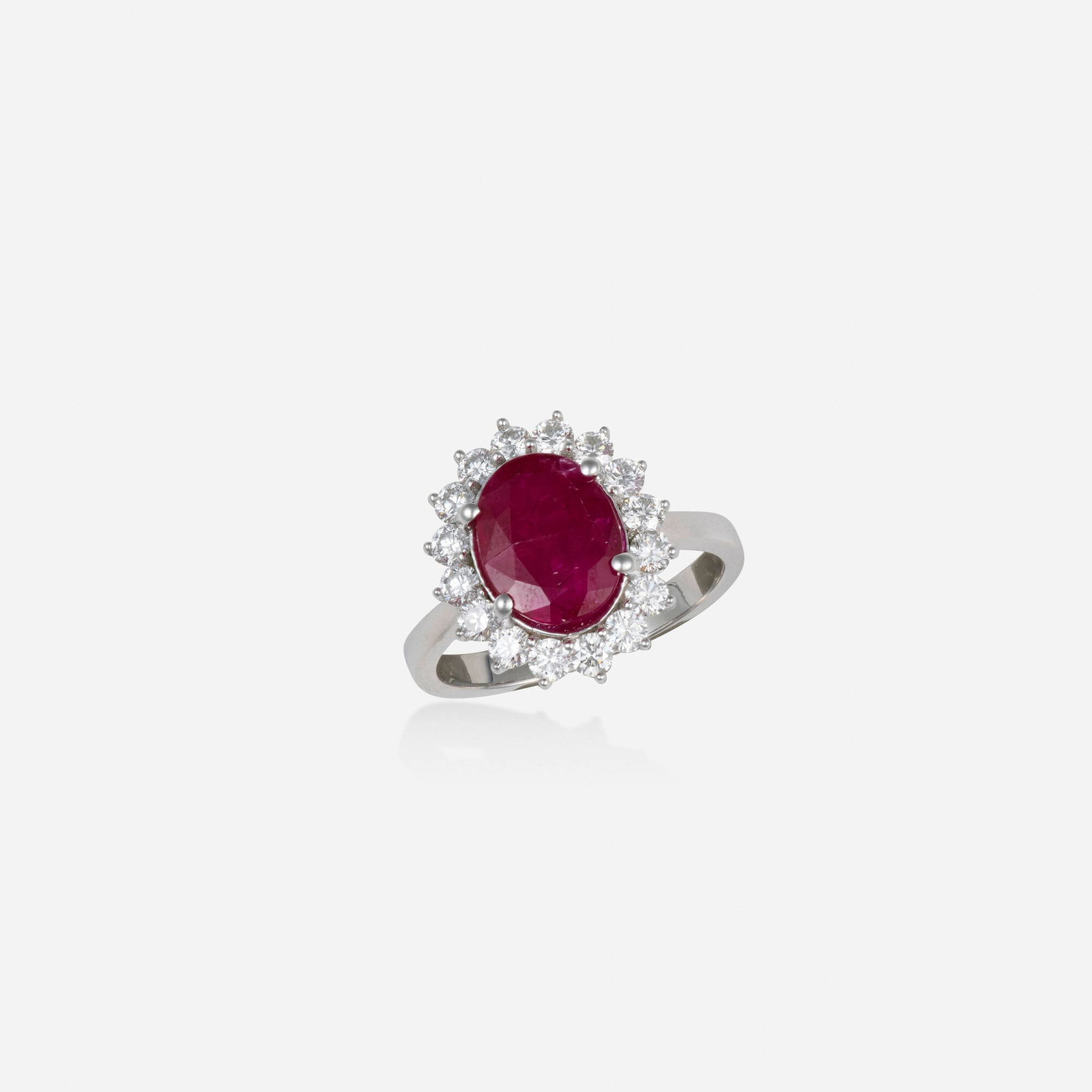 Ruby, diamond, and white gold ring (1 of 3)