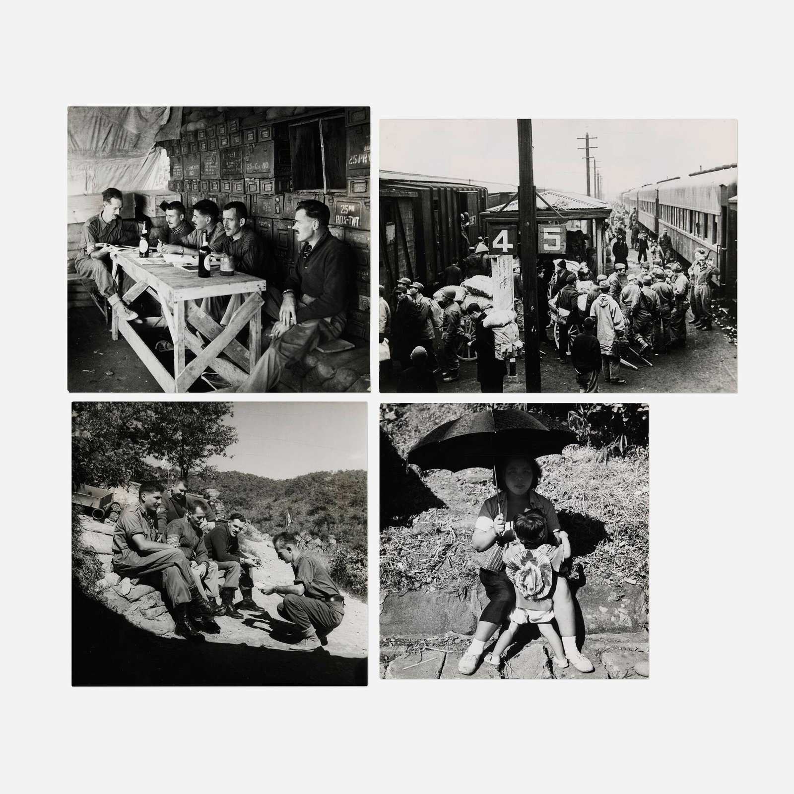 Horace Bristol, Four works: Horace Bristol Four works vintage gelatin silver print largest: 7.75 h x 10 w in (20 x 25 cm) smallest: 7.75 h x 7.5 w in (20 x 19 cm) Artist's stamp to verso of one work 'East-West