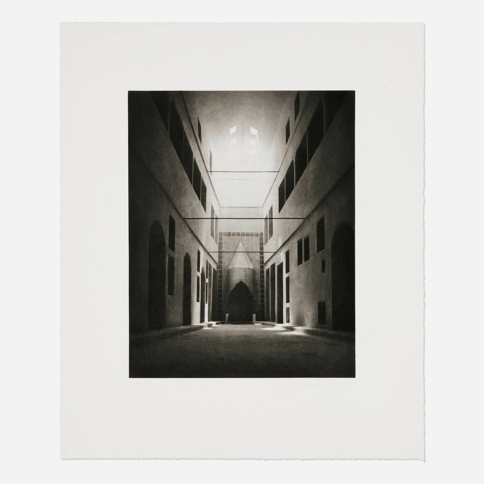 James Casebere, Dormitory: James Casebere Dormitory 2007 photogravure on Hahnemuhle Copperplate 300gsm image: 12.5 h x 10 w in (32 x 25 cm) sheet: 19.125 h x 16 w in (49 x 41 cm) Signed, dated and numbered to lower edge