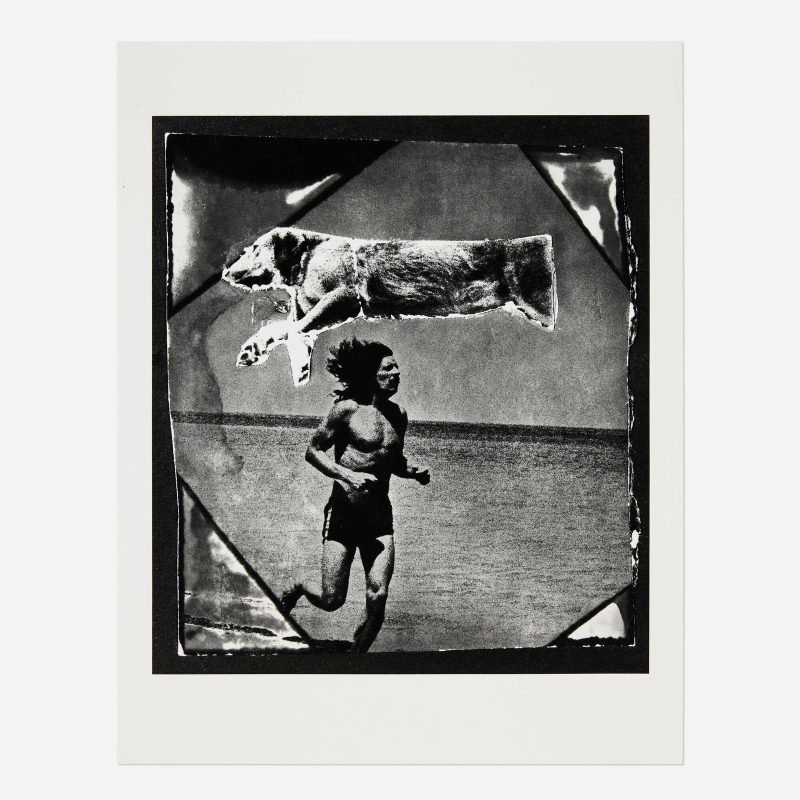 Larry Clark, Untitled (Man Running with Dog): Larry Clark Untitled (Man Running with Dog) gelatin silver print 10.75 h x 9.5 w in (27 x 24 cm) 14 h x 11 w in (36 x 28 cm) Signed and numbered to verso 'AP Larry Clark'. This work is an