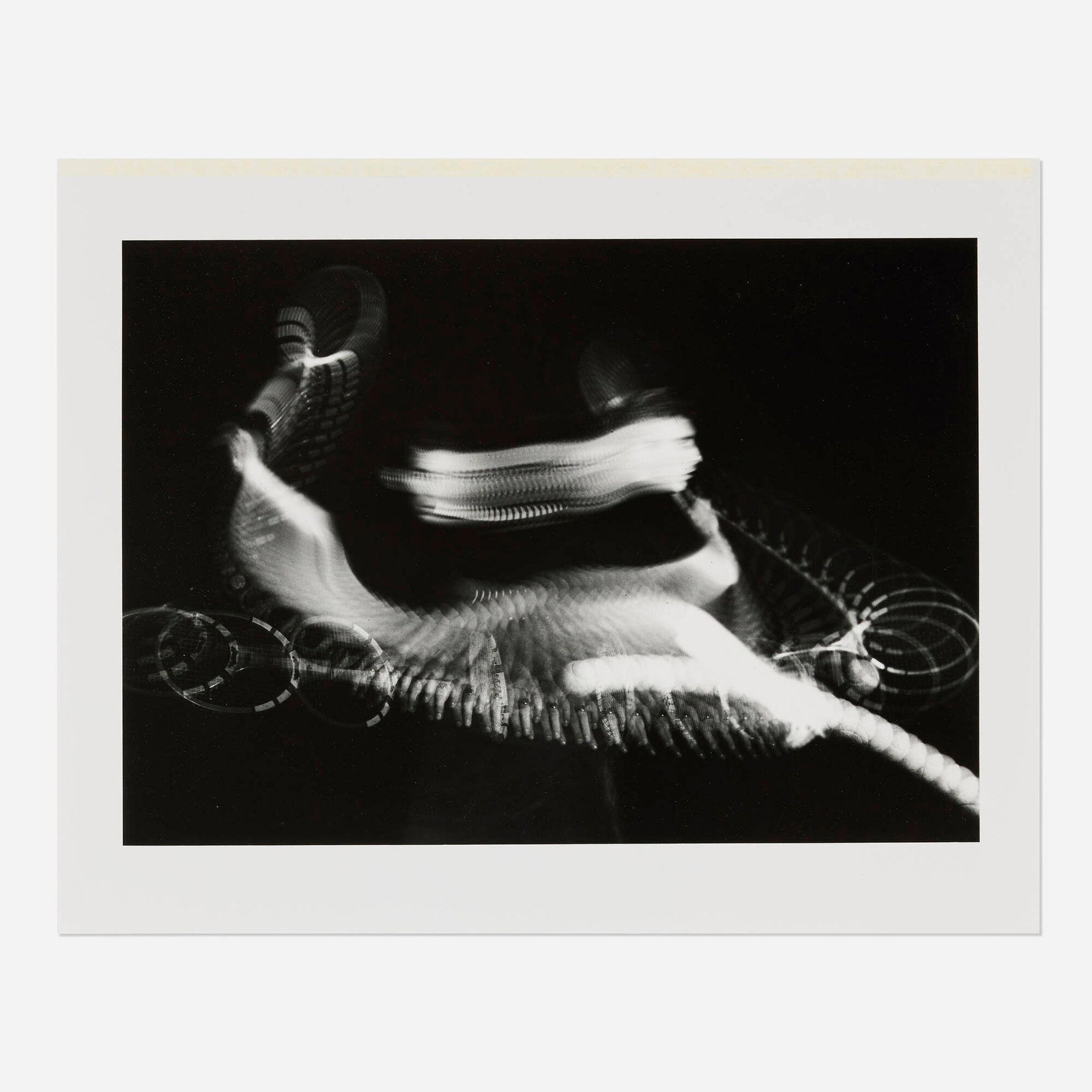 Harold Edgerton, Swirls and Eddies of a Tennis Stroke: Harold Edgerton Swirls and Eddies of a Tennis Stroke 1939 / printed later gelatin silver print image: 8.5 h x 12.125 w in (22 x 31 cm) sheet: 11 h x 14 w in (28 x 36 cm) Signed and numbered