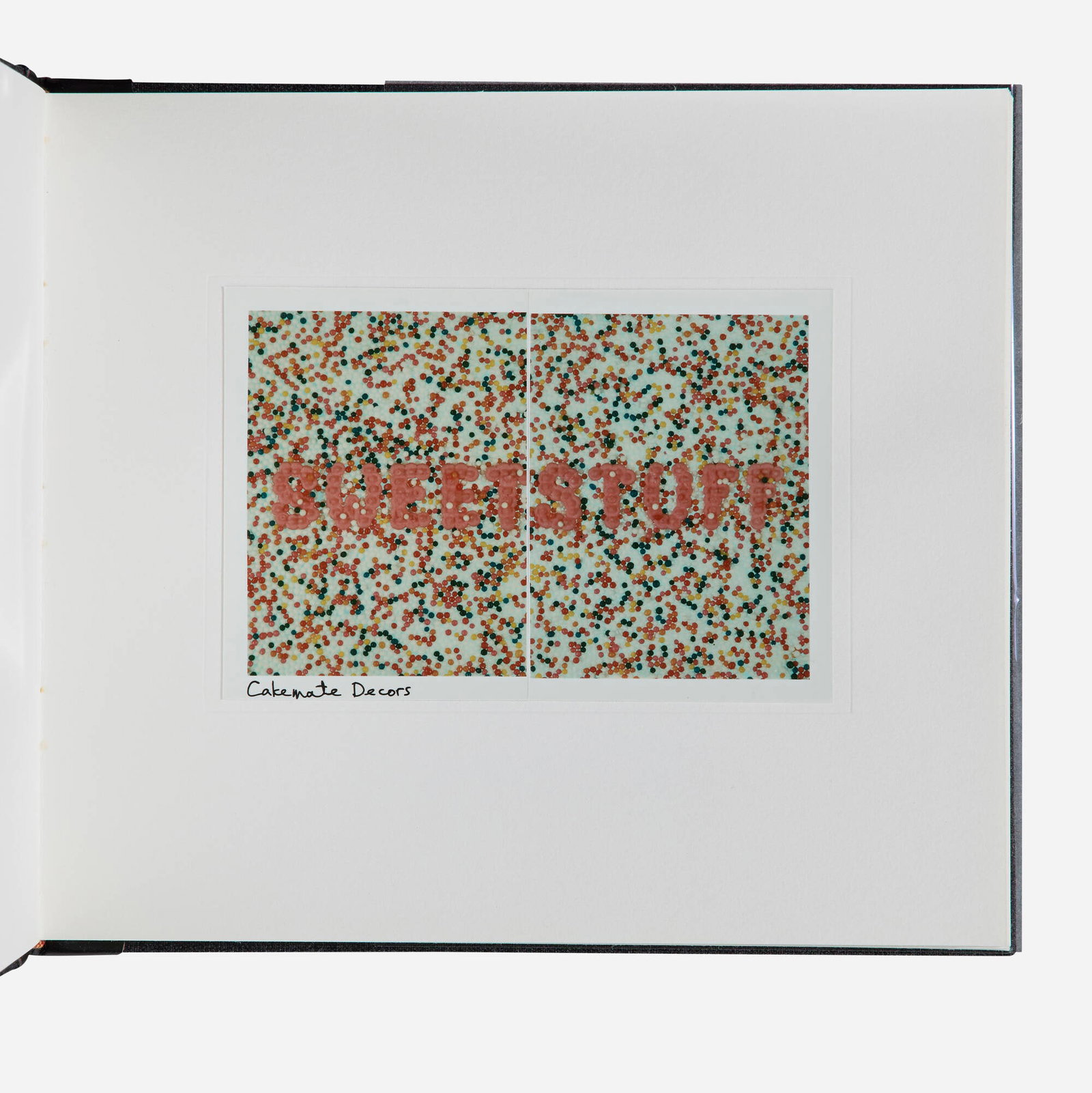 Victor Landweber, Sweetstuff Candy Polaroids (Artist's Book): Victor Landweber Sweetstuff Candy Polaroids (Artist's Book) 1979 bound book, Polaroid image (each): 4.25 h x 6.25 w in (11 x 16 cm) book: 9 h x 10.375 w x 0.75 d in (23 x 26 x 2 cm) Book is comprised