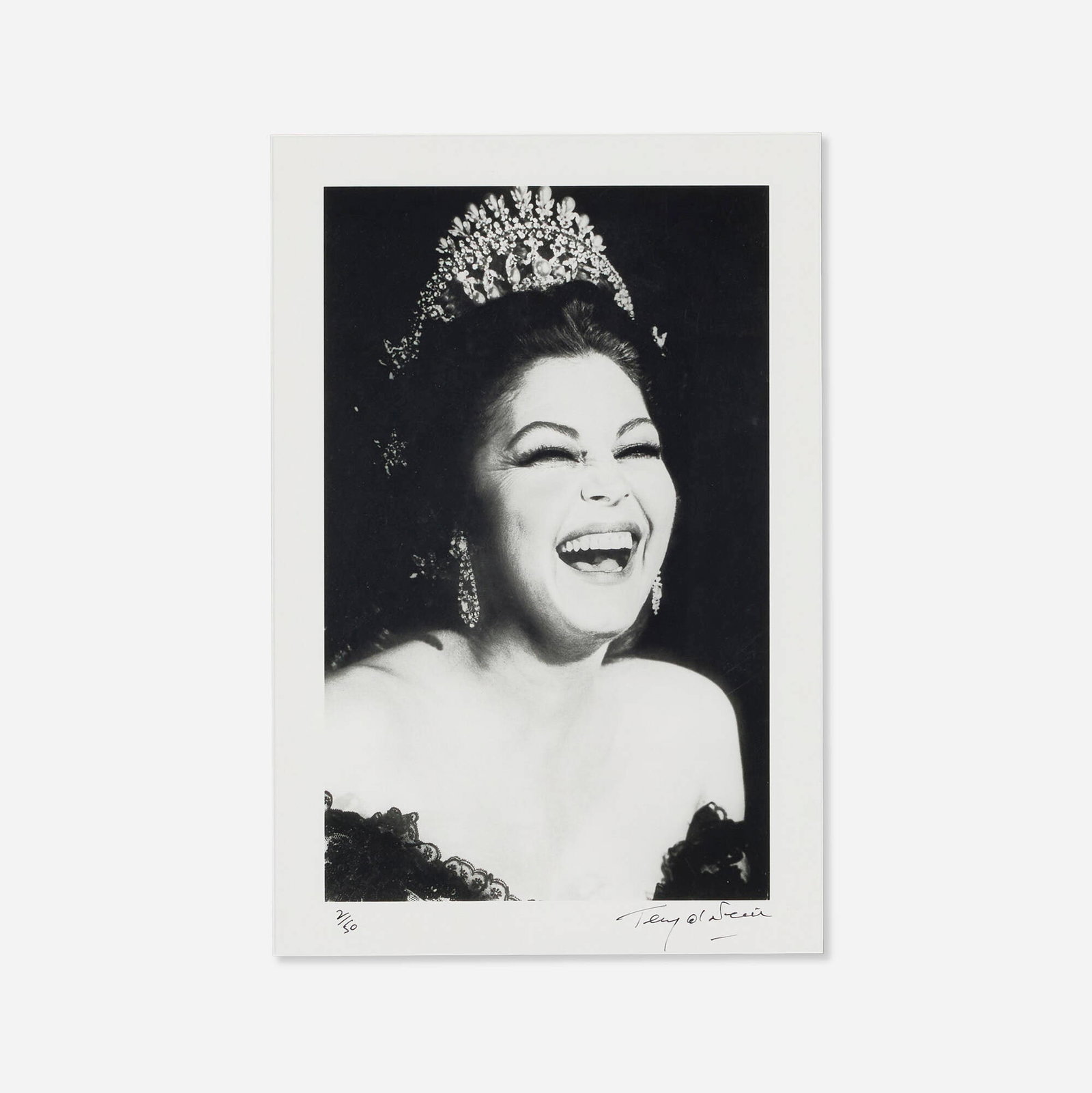 Terry O'Neill, Ava Gardner as Empress Elizabeth of Austria on the film set of Mayerling: Terry O'Neill Ava Gardner as Empress Elizabeth of Austria on the film set of Mayerling 1986 / printed later gelatin silver print image: 13.75 h x 8.5 w in (35 x 22 cm) sight: 15.75 h x 10.5 w in (40