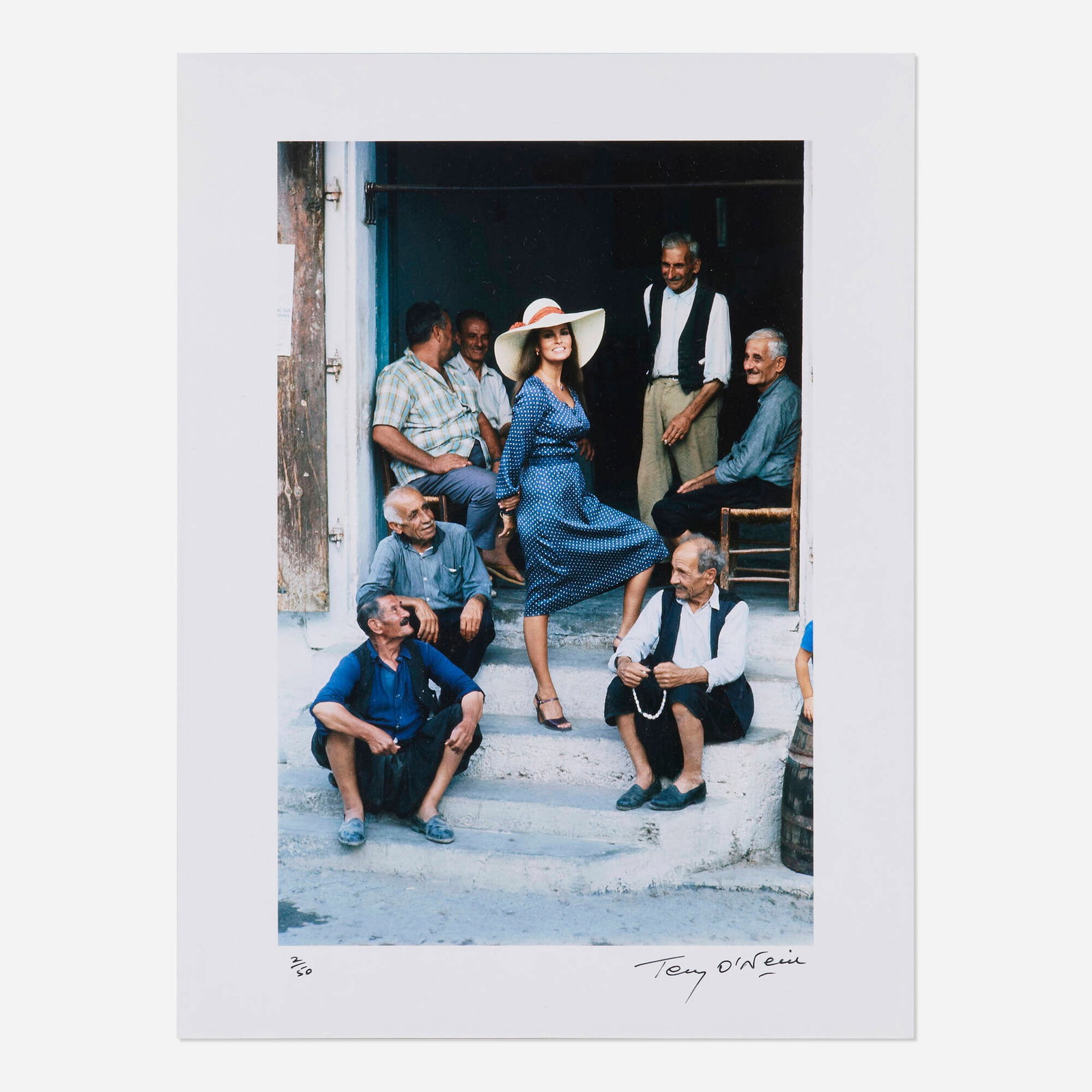 Terry O'Neill, Raquel Welch on the set of The Beloved, Cyprus: Terry O'Neill Raquel Welch on the set of The Beloved, Cyprus 1970 / printed later digital C-print image: 13 h x 8.5 w in (33 x 22 cm) sight: 15.75 h x 11.75 w in (40 x 30 cm) Signed and numbered to