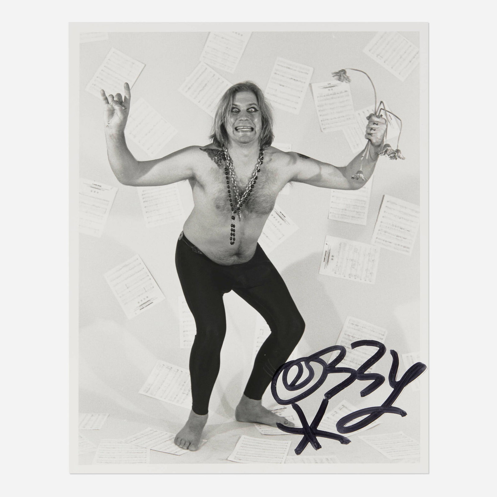 Carl Ostendarp, Ozzy: Carl Ostendarp Ozzy 1990 gelatin silver print image: 9.5 h x 7.5 w in (24 x 19 cm) sheet: 10 h x 8 w in (25 x 20 cm) Signed, titled, and dated to verso 'Carl Ostendarp Ozzy 1990'. Signed to