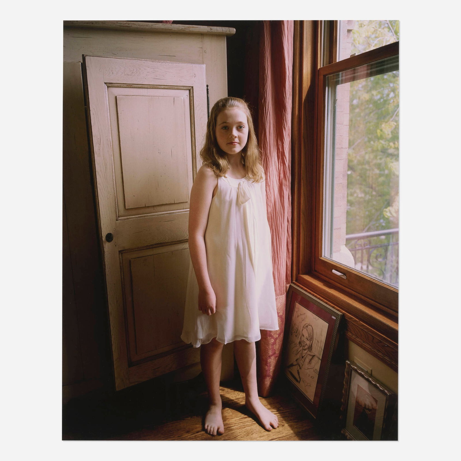 Melissa Ann Pinney, Untitled (Girl in Front of a Window): Melissa Ann Pinney Untitled (Girl in Front of a Window) C-print sight: 22.25 h x 17.75 w in (57 x 45 cm) This work will ship from Chicago, Illinois.