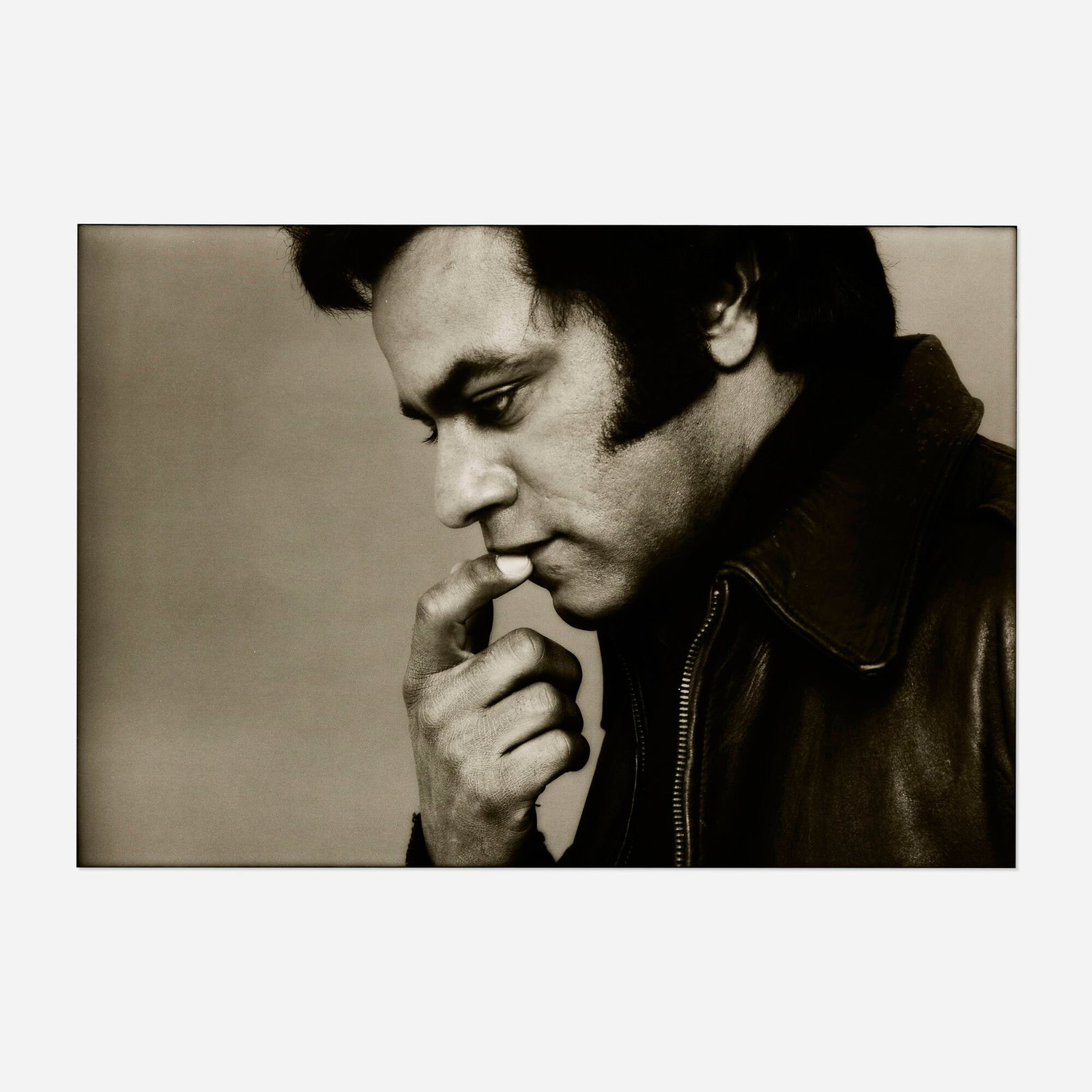 Norman Seeff, Johnny Mathis: Norman Seeff Johnny Mathis 1976 / printed 1981 vintage gelatin silver print image: 13 h x 18.75 w in (33 x 48 cm) sheet: 16 h x 19.75 w in (41 x 50 cm) Signed to verso 'Norman Seef' with