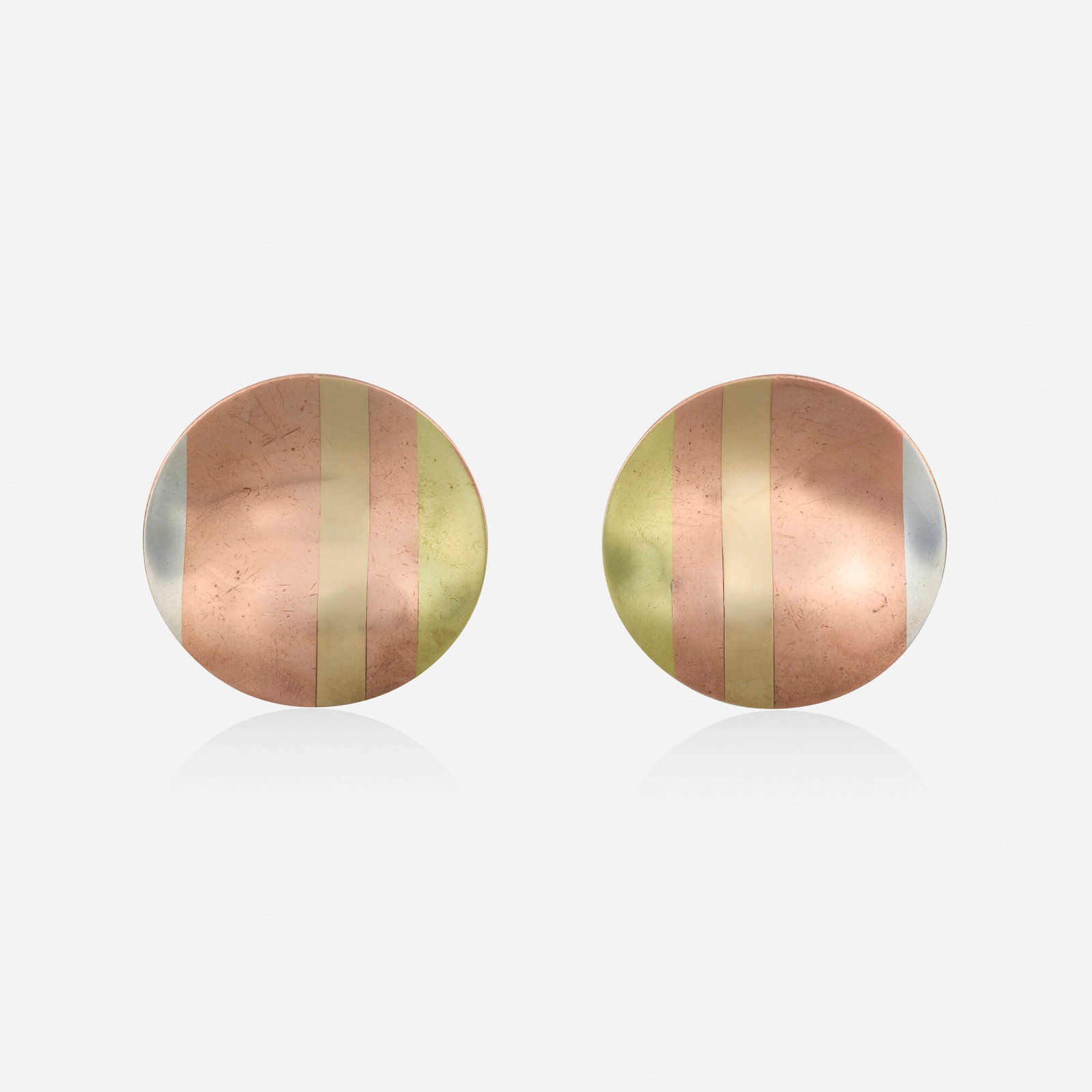 Angela Cummings for Tiffany & Co., 'Laser Lines' mixed metal earrings (1 of 2)