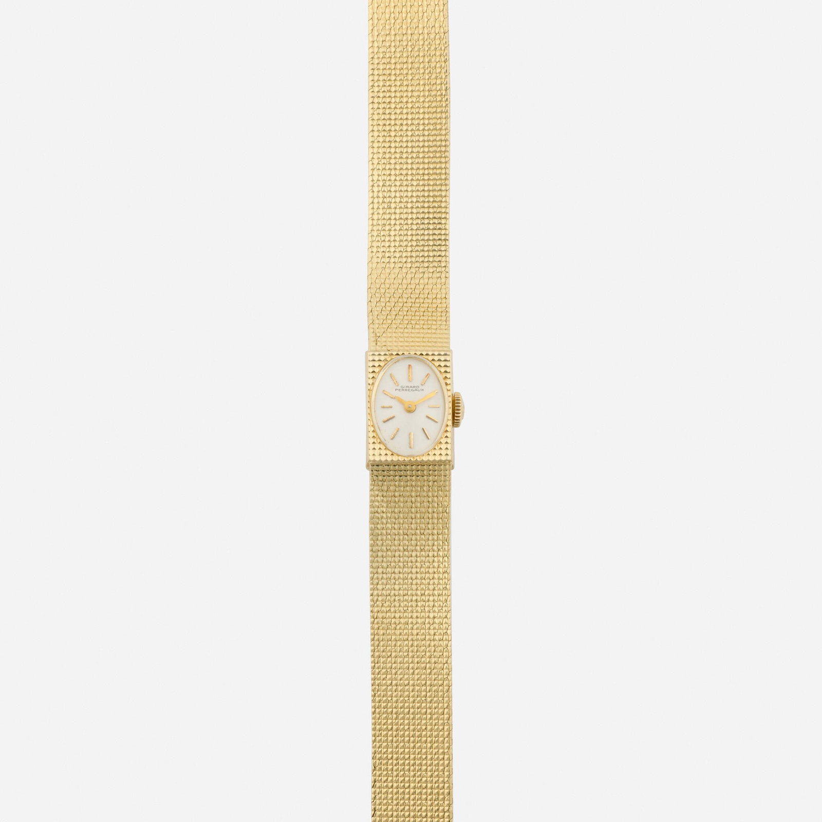 Girard Perregaux, Gold wristwatch: Girard Perregaux Gold wristwatch With baton hours Dial: Silvered Movement: Manual wind Case Material: 14k yellow gold Case Size: 16 x