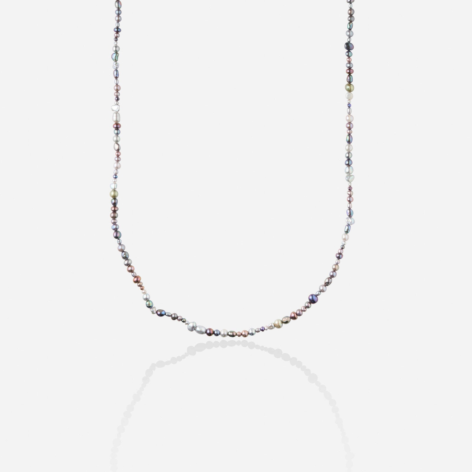 Dyed freshwater cultured pearl necklace: Dyed freshwater cultured pearl necklace Strung with dyed freshwater cultured pearls Approx. 68 in; Gross weight 81.4 dwts This work will ship from Lambertville, New Jersey.