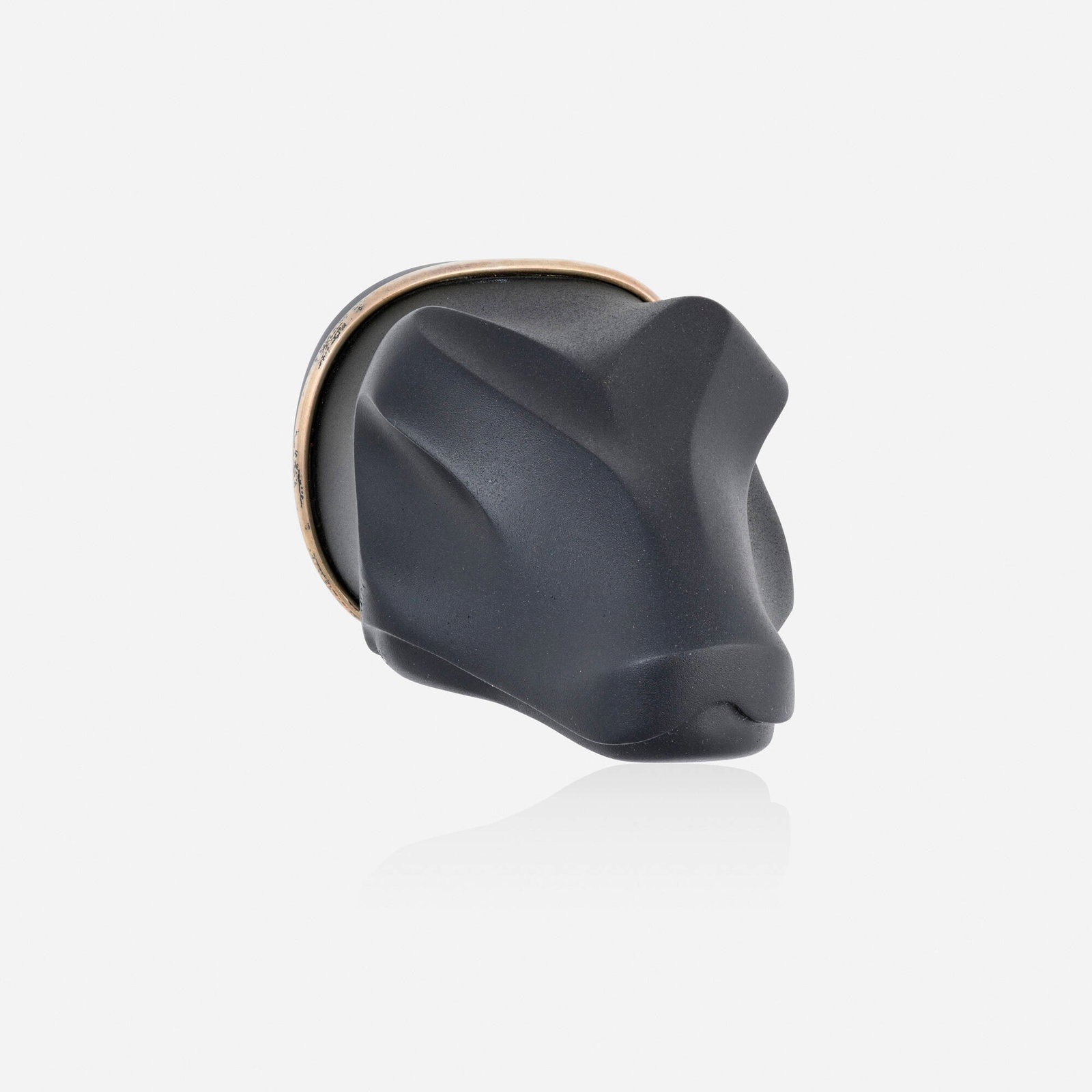 Alexander Blank, 'Ed's Friend' brooch: Alexander Blank 'Ed's Friend' brooch Designed as a lizard's head; 2009-10 Hand-carved low density foam, lacquer, acrylic, silver 2.625 x 2.125 x 4.25 in; Gross weight 51.8 dwts Sold with a copy o
