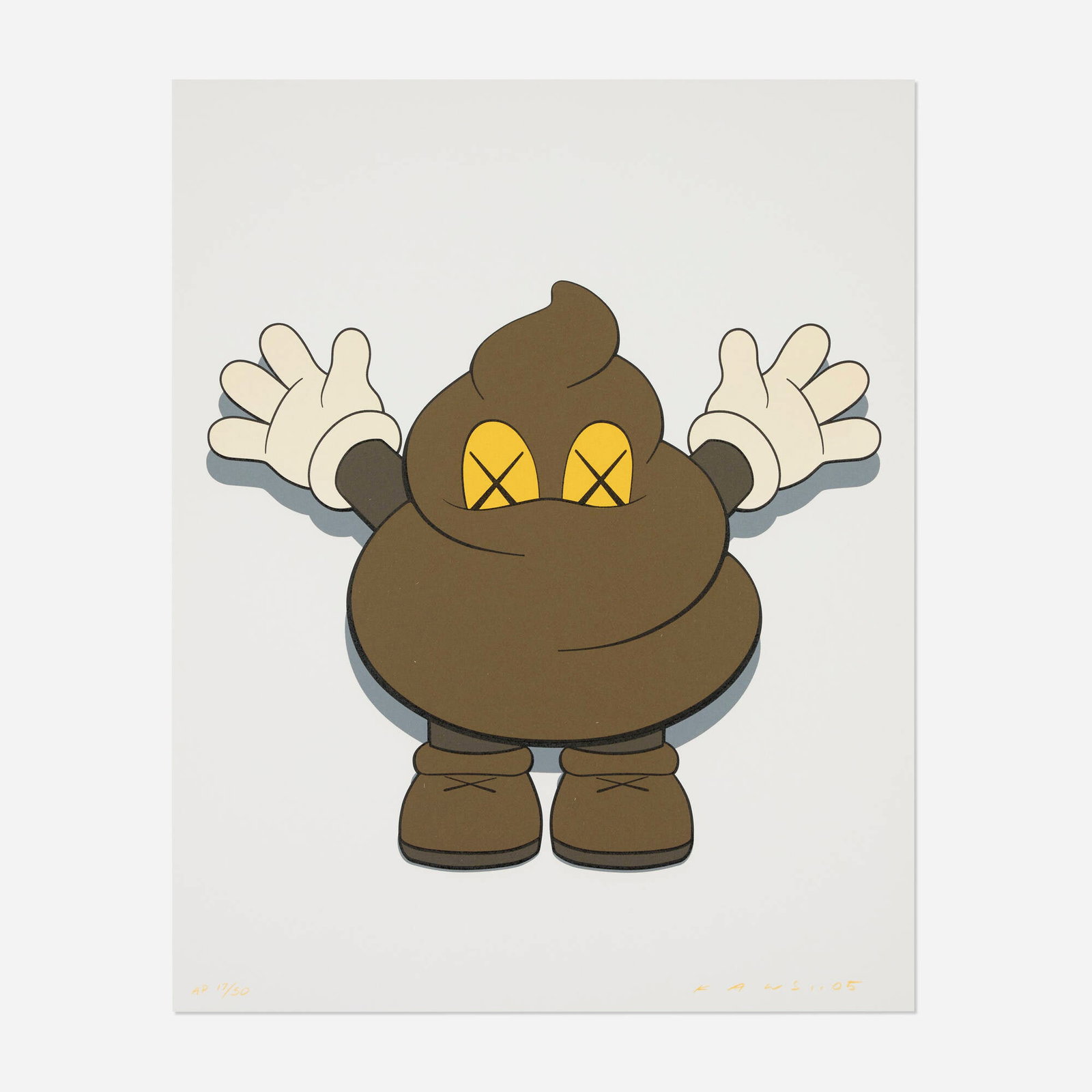 KAWS (Brian Donnelly), WARM REGARDS (from the Beautiful Losers portfolio): KAWS (Brian Donnelly) WARM REGARDS (from the Beautiful Losers portfolio) 2005 letterpress in colors on Somerset Velvet 20 h x 16 w in (51 x 41 cm) Signed, dated, and numbered to lower edge 'AP
