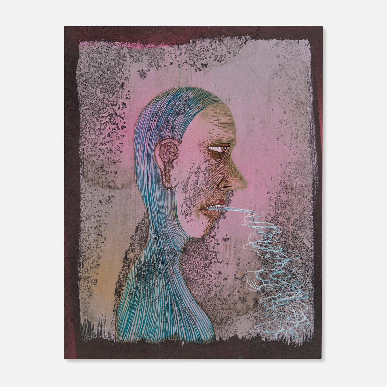 Ed Templeton, Jan #4: Ed Templeton Jan #4 2004 ink and gouache on paper 11 h x 8.5 w in (28 x 22 cm) Signed, titled, and dated to verso 'Ed Templeton 2004 Jan #4'. Provenance: Acquired directly from the artist