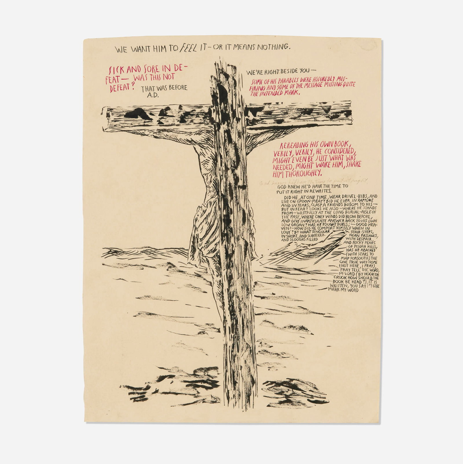 Raymond Pettibon, No Title (We want him...) (1 of 4)