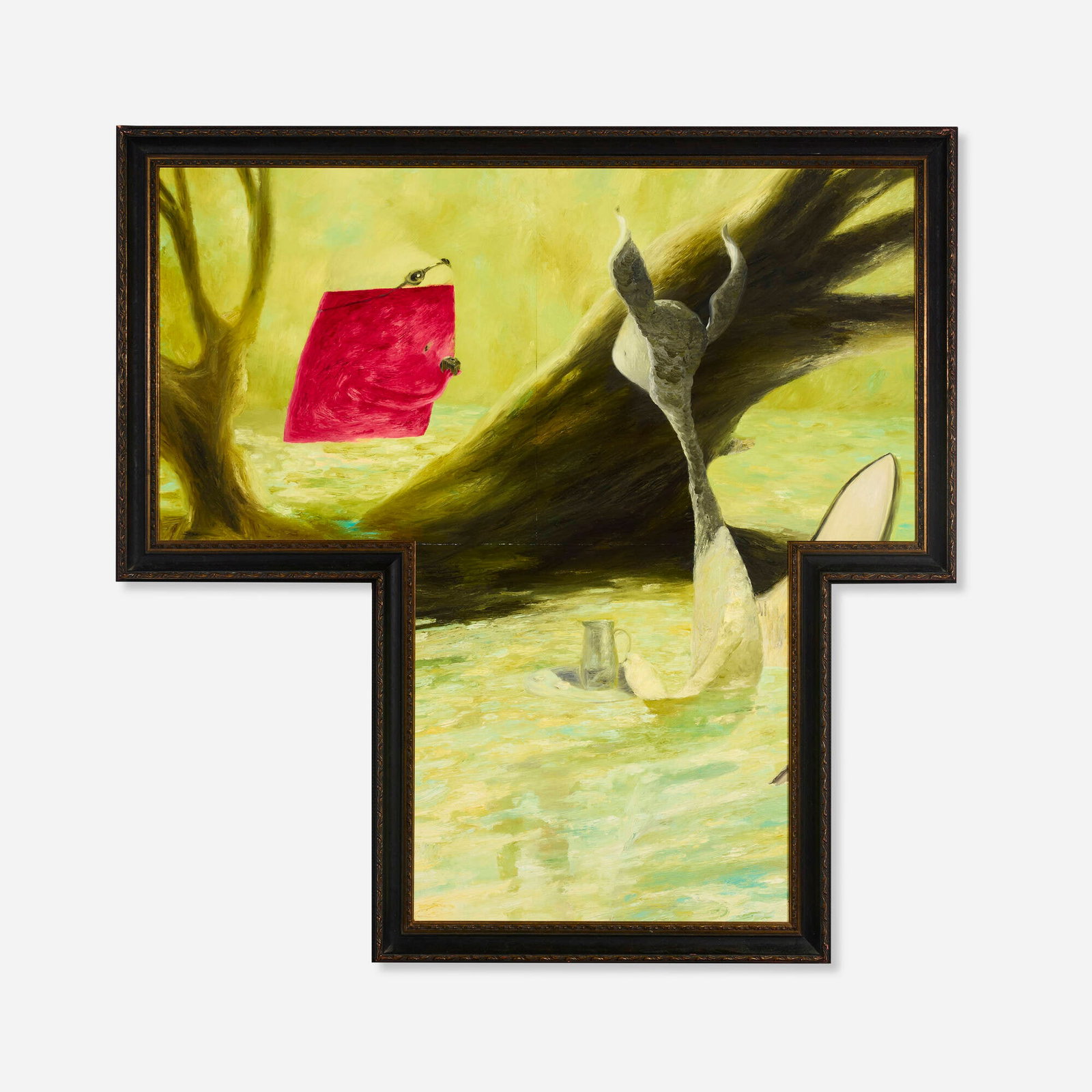 Joe Sorren, The Fountainhead at the Witnessing of a Moment in Time: Joe Sorren The Fountainhead at the Witnessing of a Moment in Time 2004 oil on panel 48.25 h x 48.25 w in (123 x 123 cm) Signed, titled, and dated to verso 'Joe Sorren The Fountainhead at t