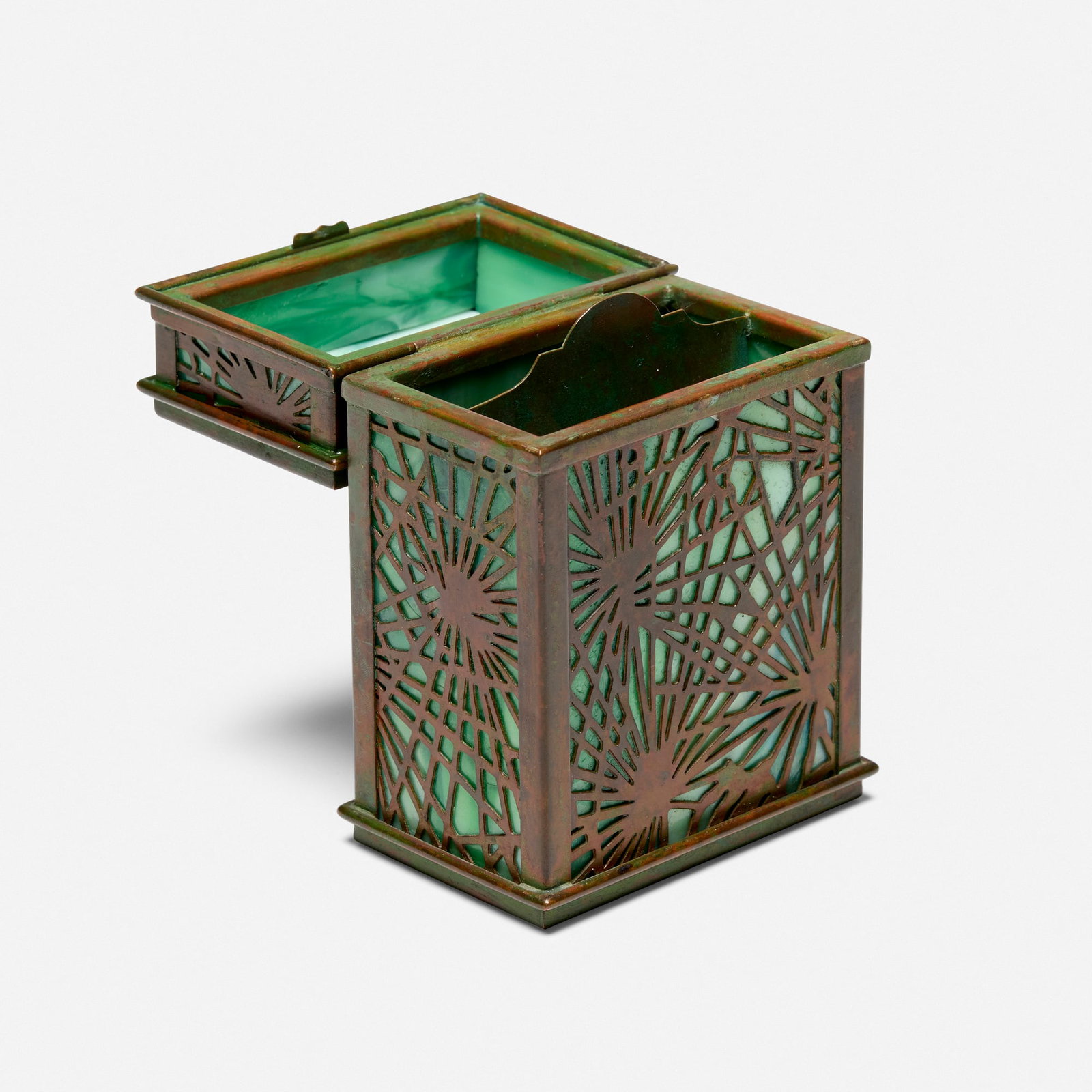 Tiffany Studios, Pine Needle playing card holder/box - 3