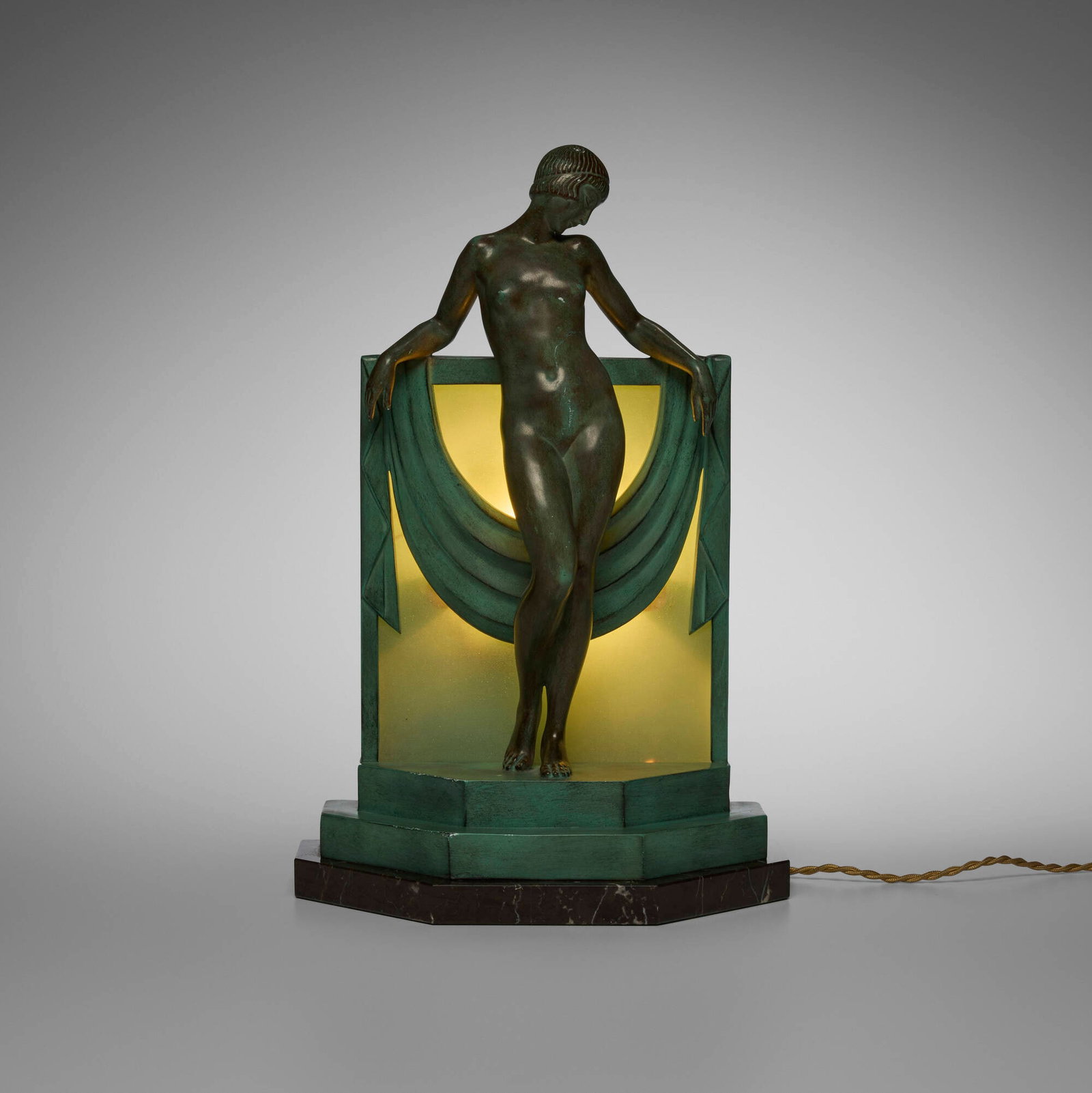 Pierre Le Faguays for Max Le Verrier, Serenite Art Deco table lamp (1 of 7)