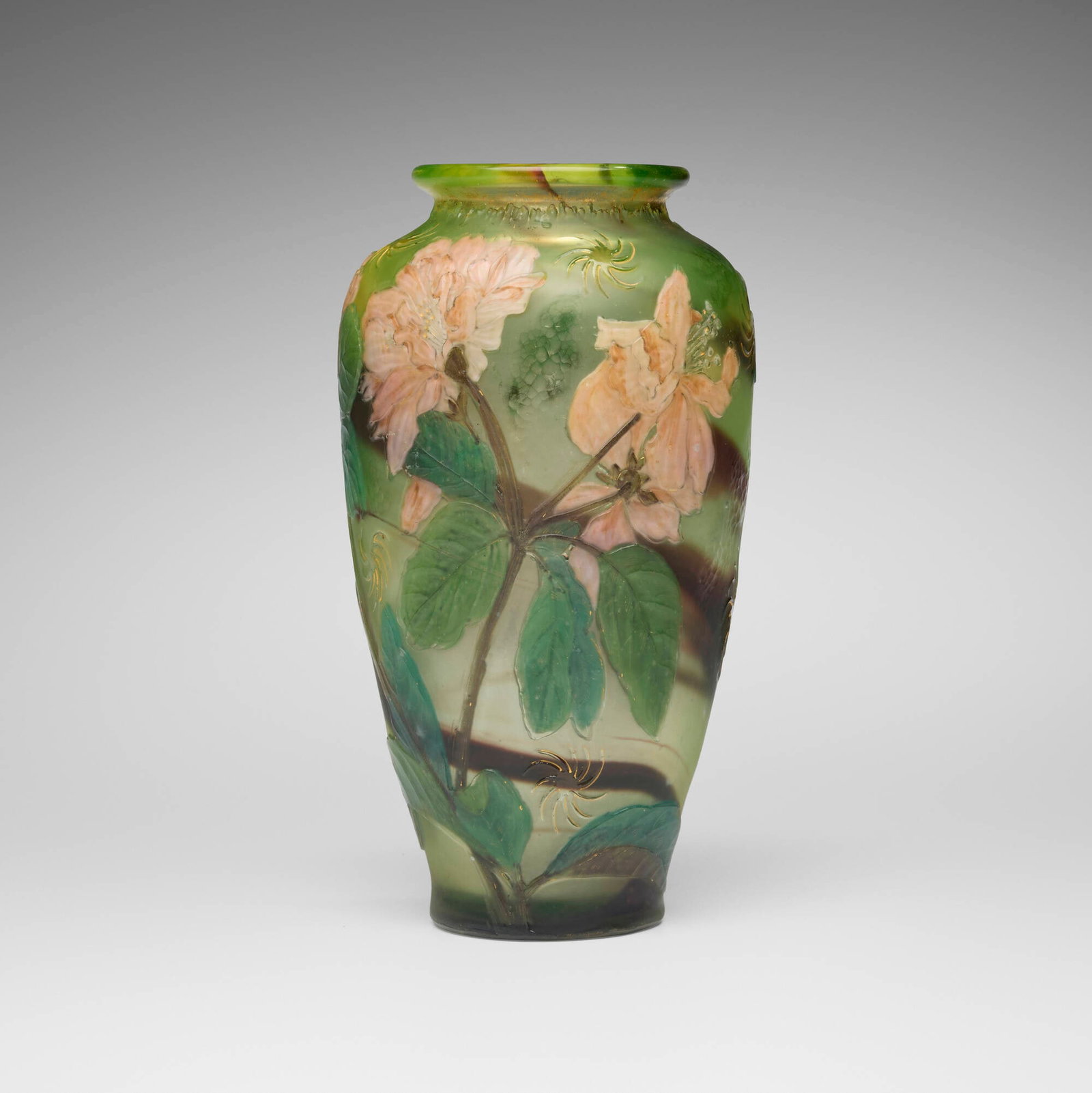 Burgun, Schverer & Cie, Fine vase with azaleas (1 of 4)