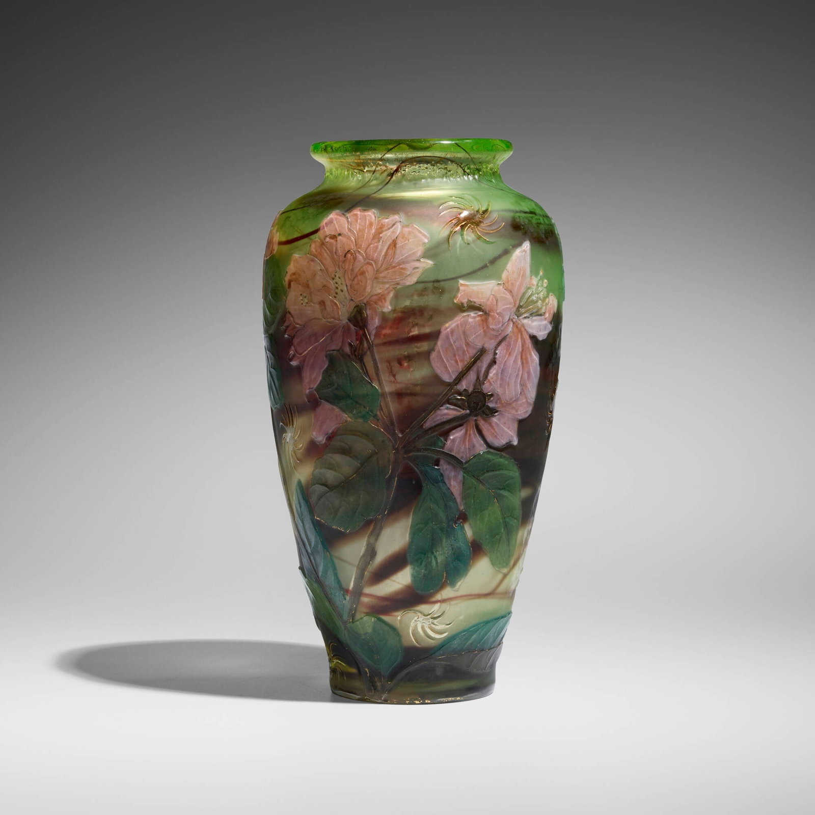 Burgun, Schverer & Cie, Fine vase with azaleas (1 of 4)