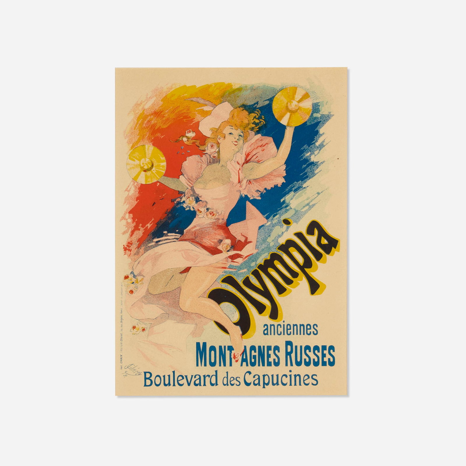 Jules Cheret, Olympia (from Les Maitres de l'Affiche): Jules Cheret Olympia (from Les Maitres de l'Affiche) 1898 lithograph in colors image: 11 h x 7 w in (28 x 18 cm) sight: 11.625 h x 8.25 w in (30 x 21 cm) This work was printed by Imprimerie