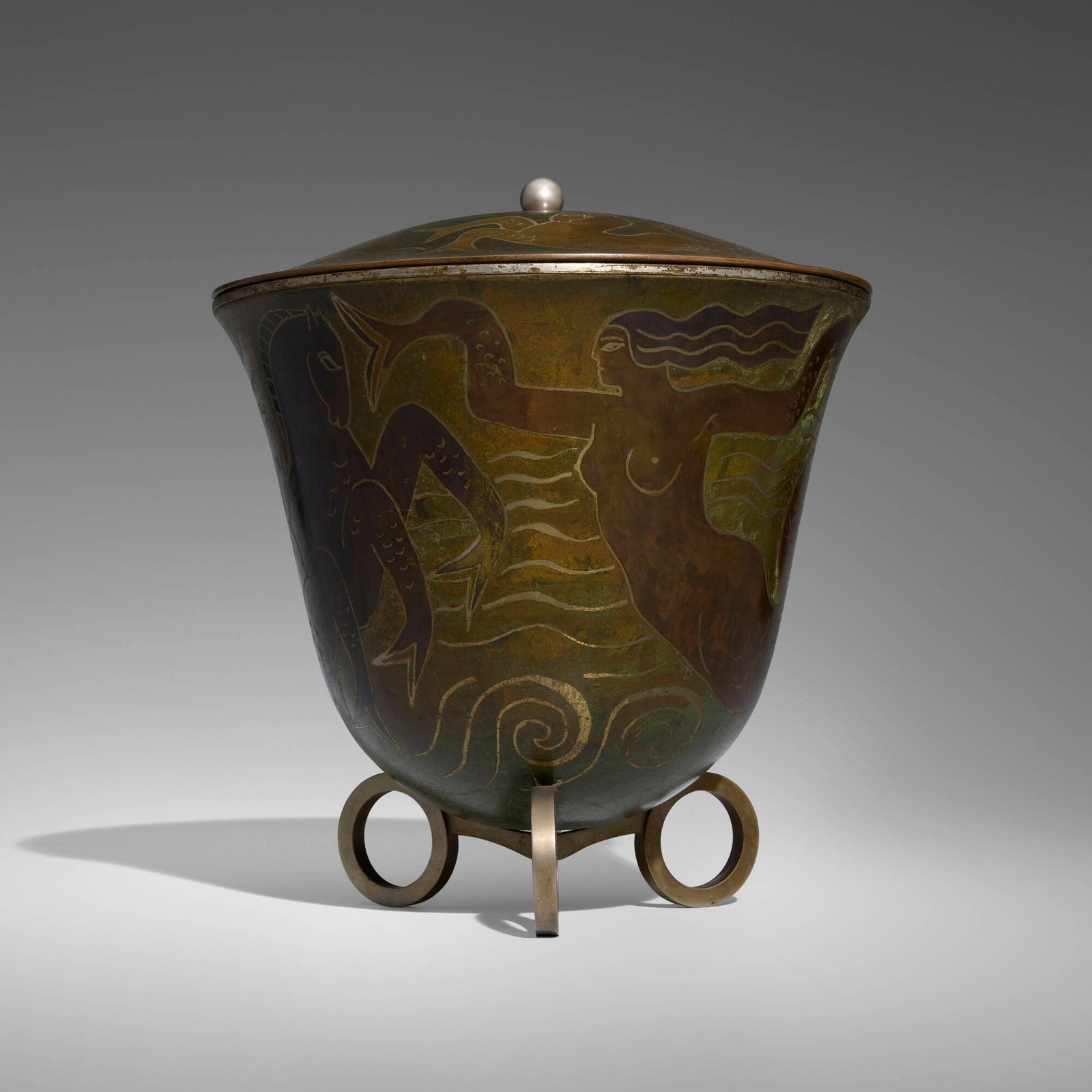 Paul Mergier, Dinanderie urn with cover (1 of 7)